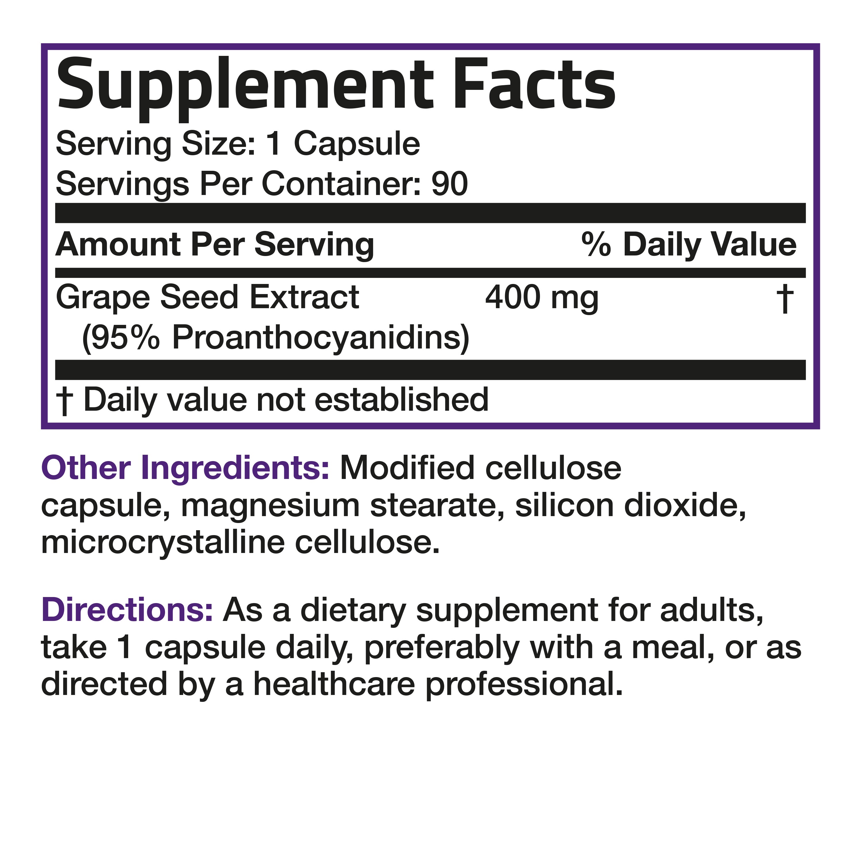 Grape Seed Extract Non-GMO - 400 mg