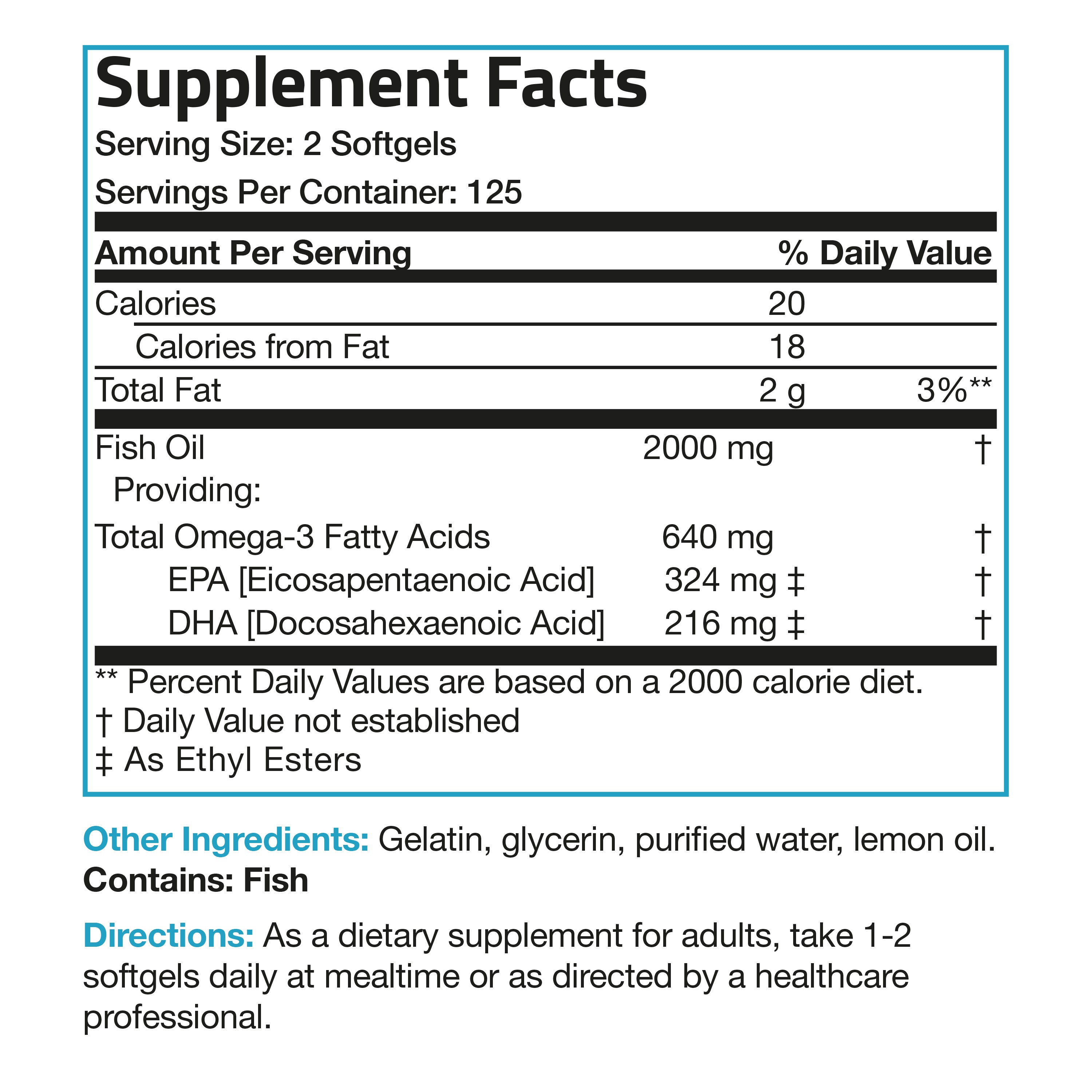 Omega-3 Fish Oil  EPA & DHA - 1,000 mg - 250 Softgels view 6 of 6