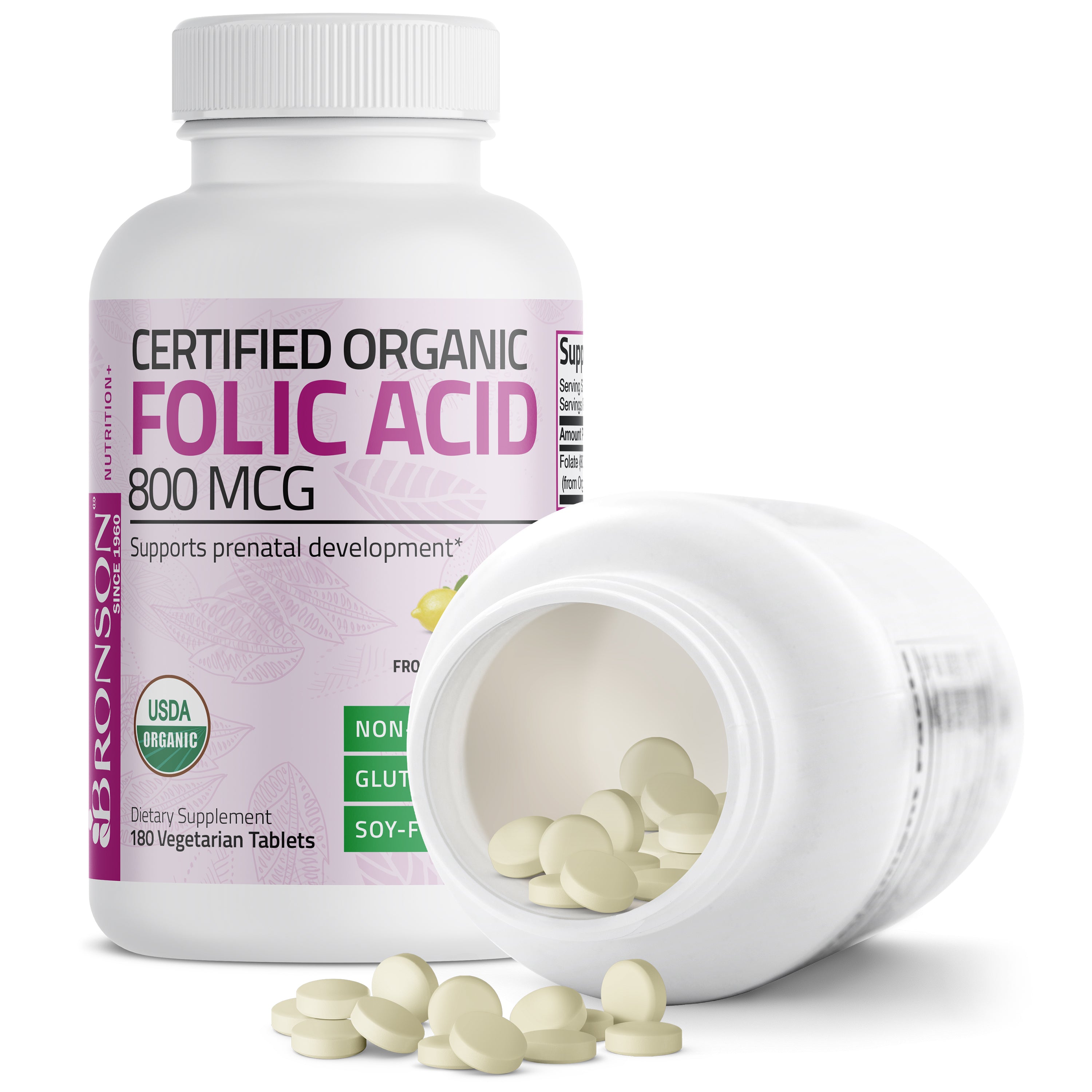 Folic Acid (Folate) Vegetarian USDA Certified Organic - 800 mcg view 13 of 12