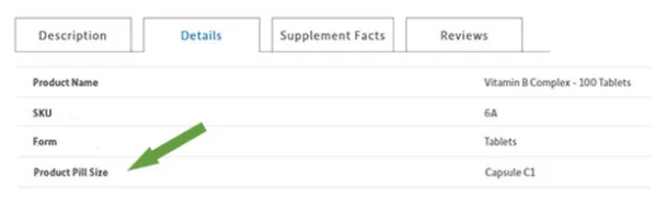 How Do I Locate the Product Pill Size?