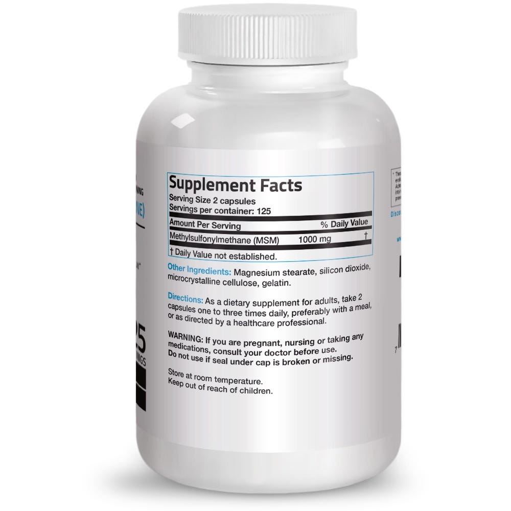 MSM High Potency - 1,000 mg - 250 Capsules