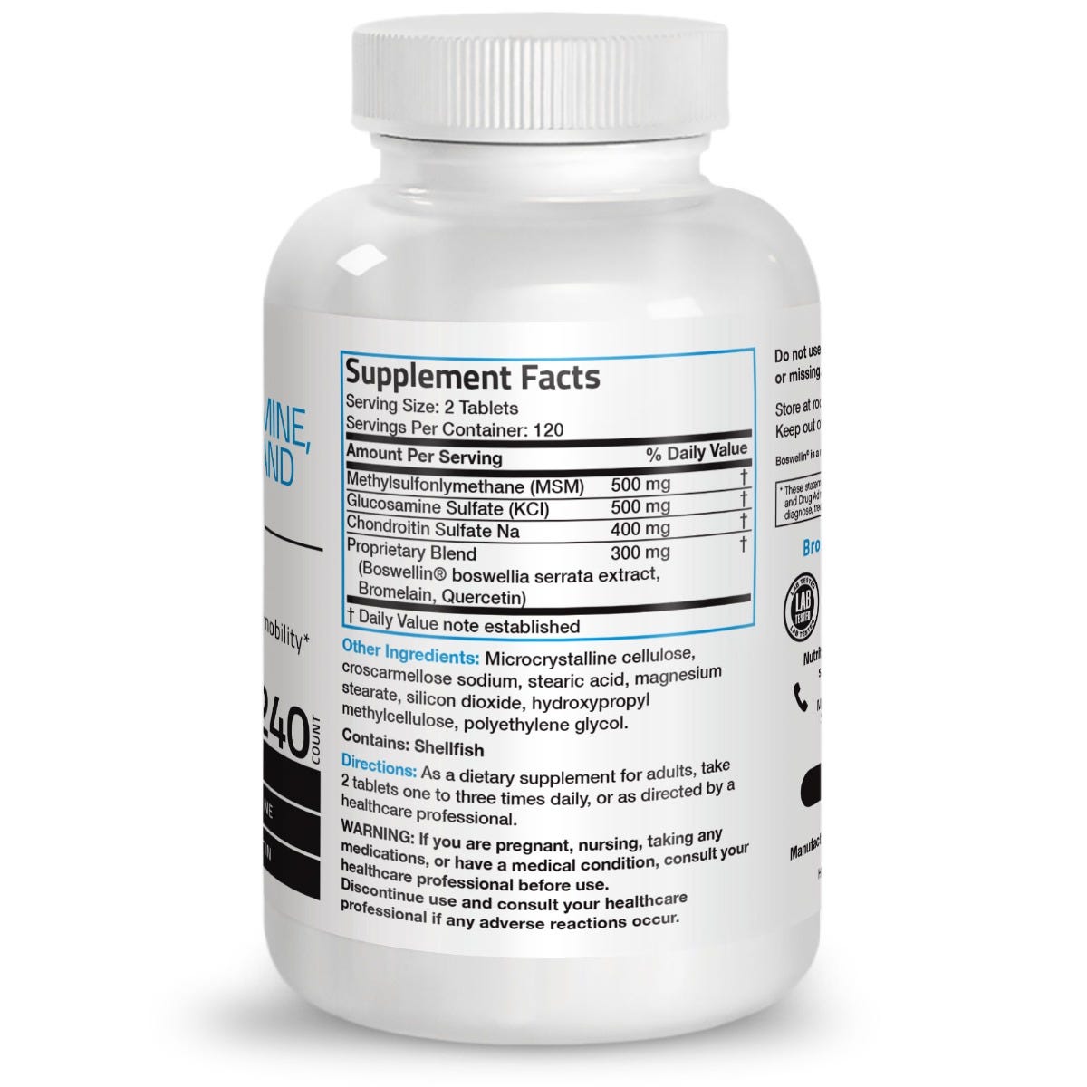 MSM with Glucosamine, Chondroitin, Boswellin®