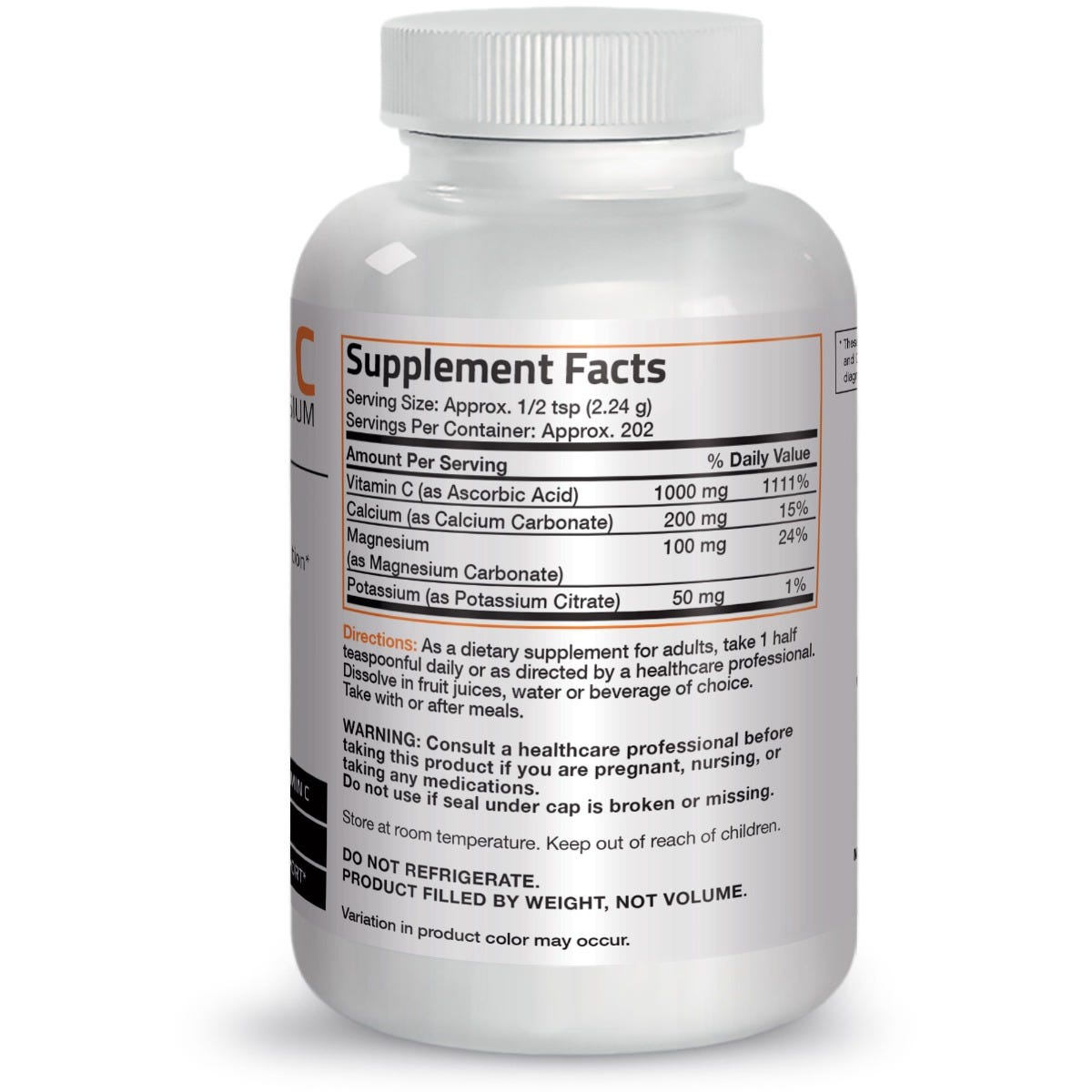 Vitamin C Powder with Calcium, Magnesium, Potassium - 1 lb (454g)