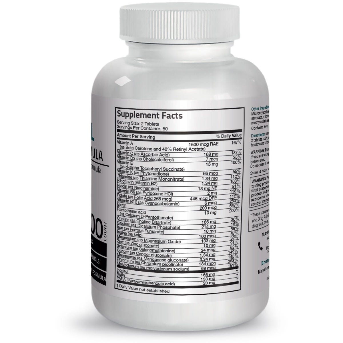 Vitamin & Mineral Insurance Formula - 100 Tablets
