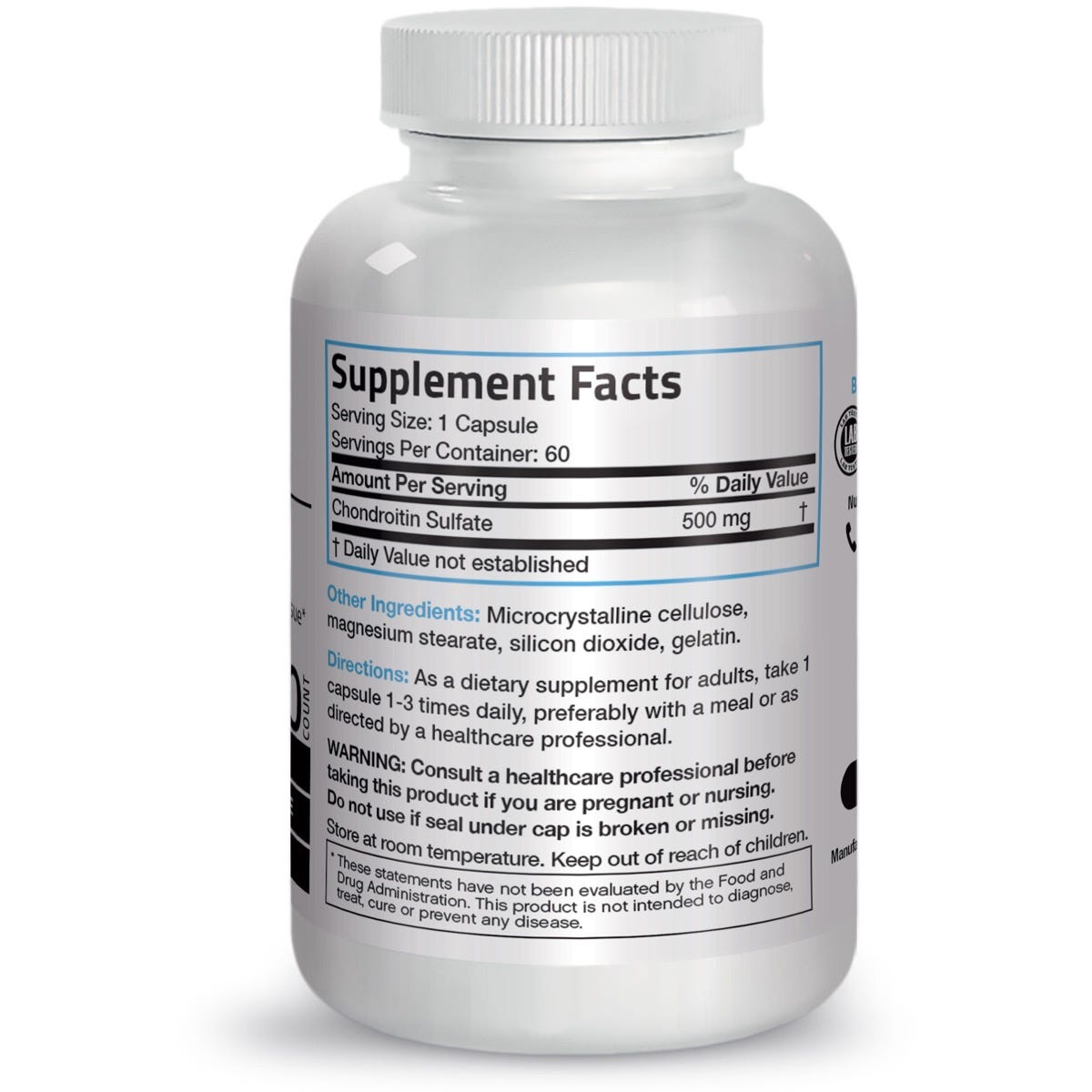 Chondroitin Sulfate - 500 mg - 60 Capsules