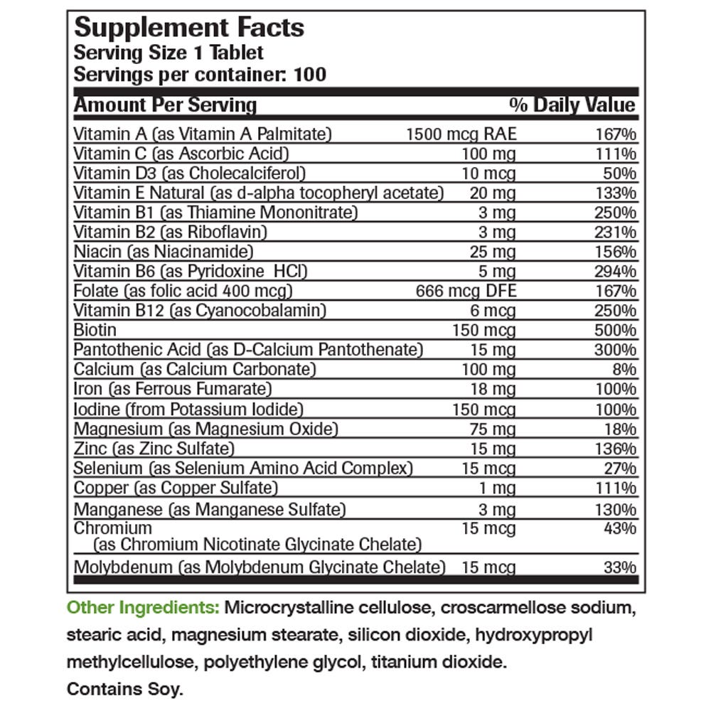 Once Daily Vitamin & Mineral Multivitamin Formula