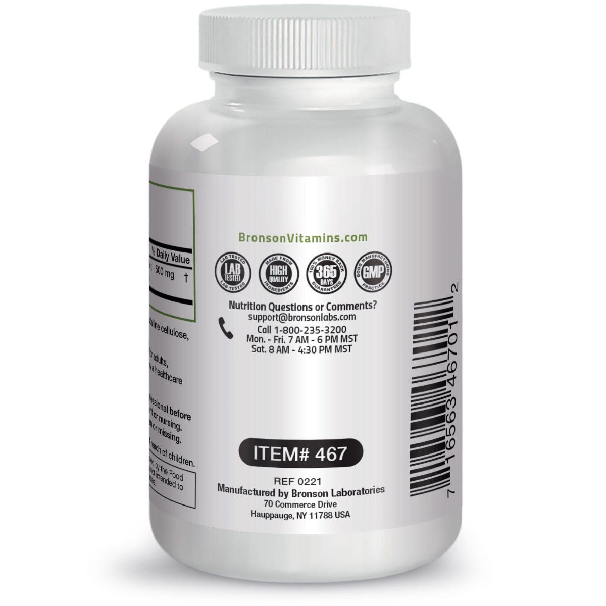 Caffeine Free Green Tea Extract - 500 mg - 100 Capsules
