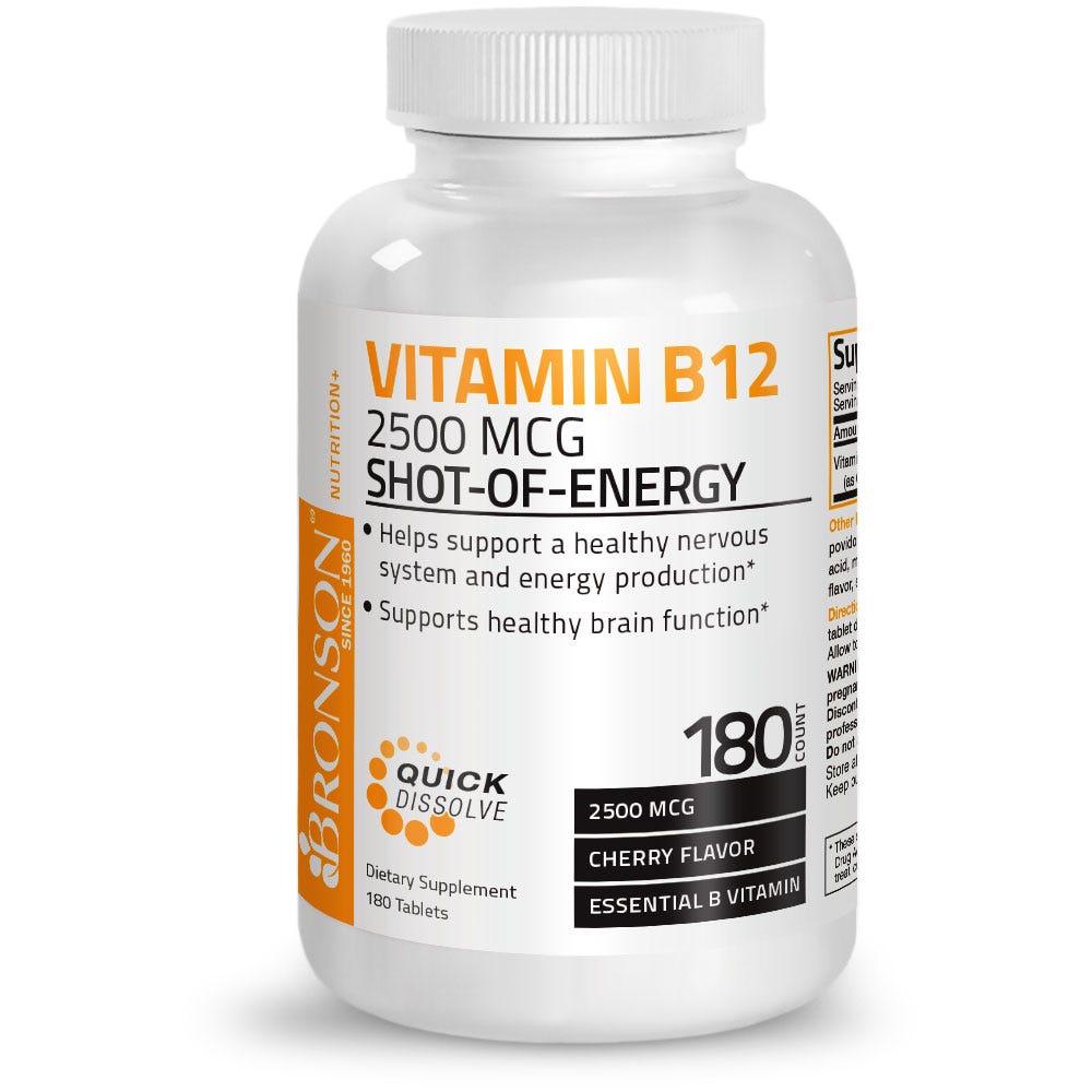 Vitamin B12 Sublingual Quick Release - 2,500 mcg - Cherry