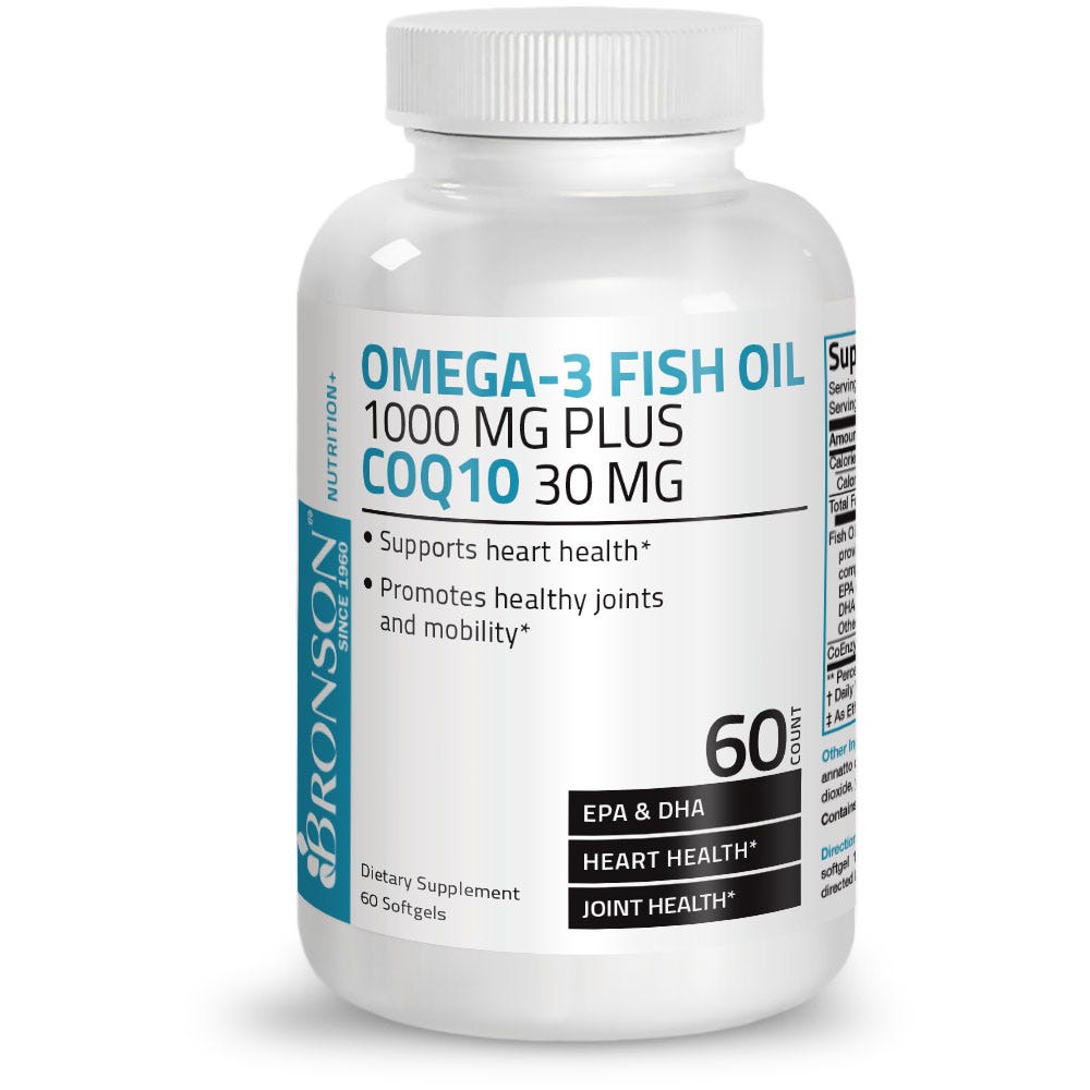 Omega-3 Fish Oil 1000 mg plus CoQ10 30 mg | Item #674 | Front Image