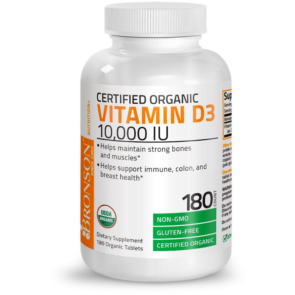 Vitamin D3 High Dose USDA Certified Organic - 10,000 IU view 7 of 6