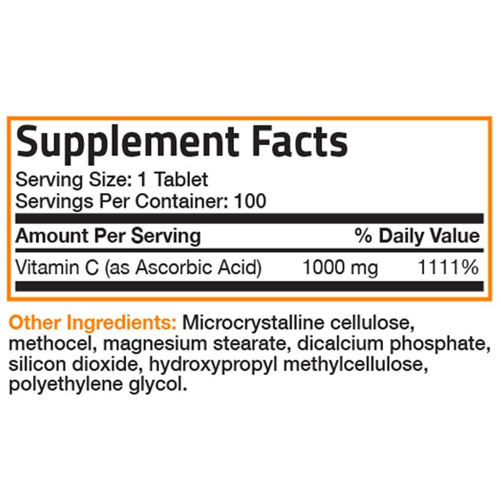 Vitamin C Ascorbic Acid Sustained Release - 1,000 mg
