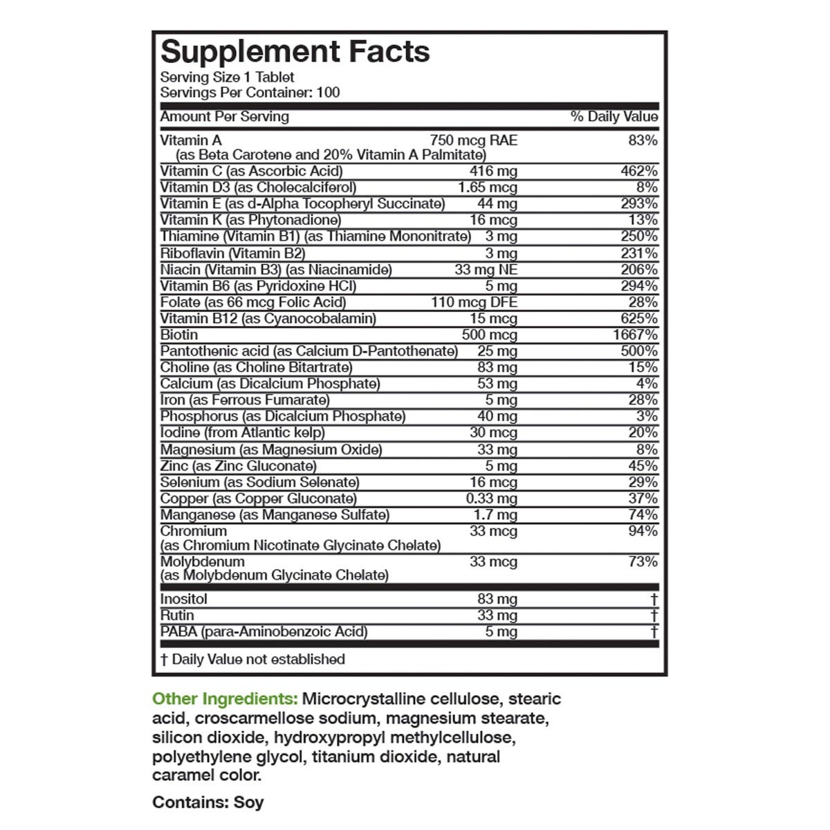 Fortified Vitamin & Mineral Insurance Formula® Once Daily