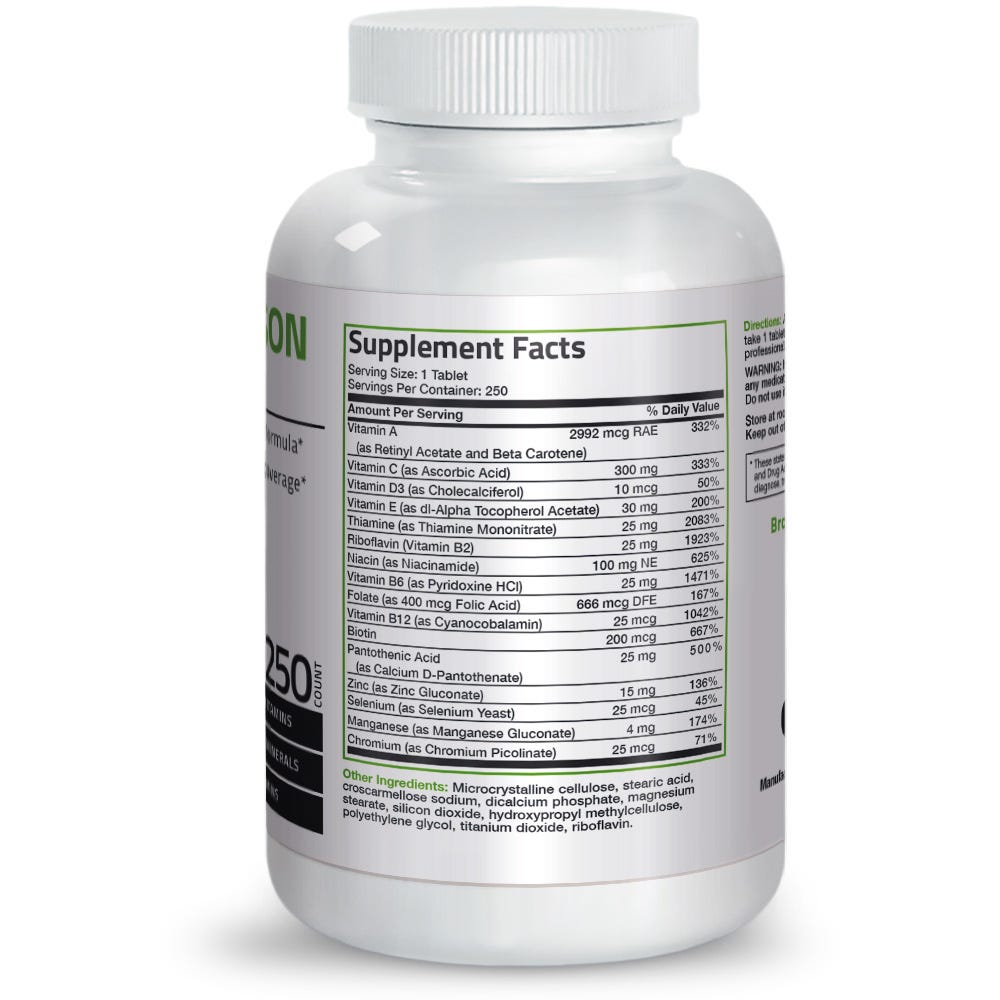 The Bronson Formula Once Daily Multivitamin - 250 Tablets