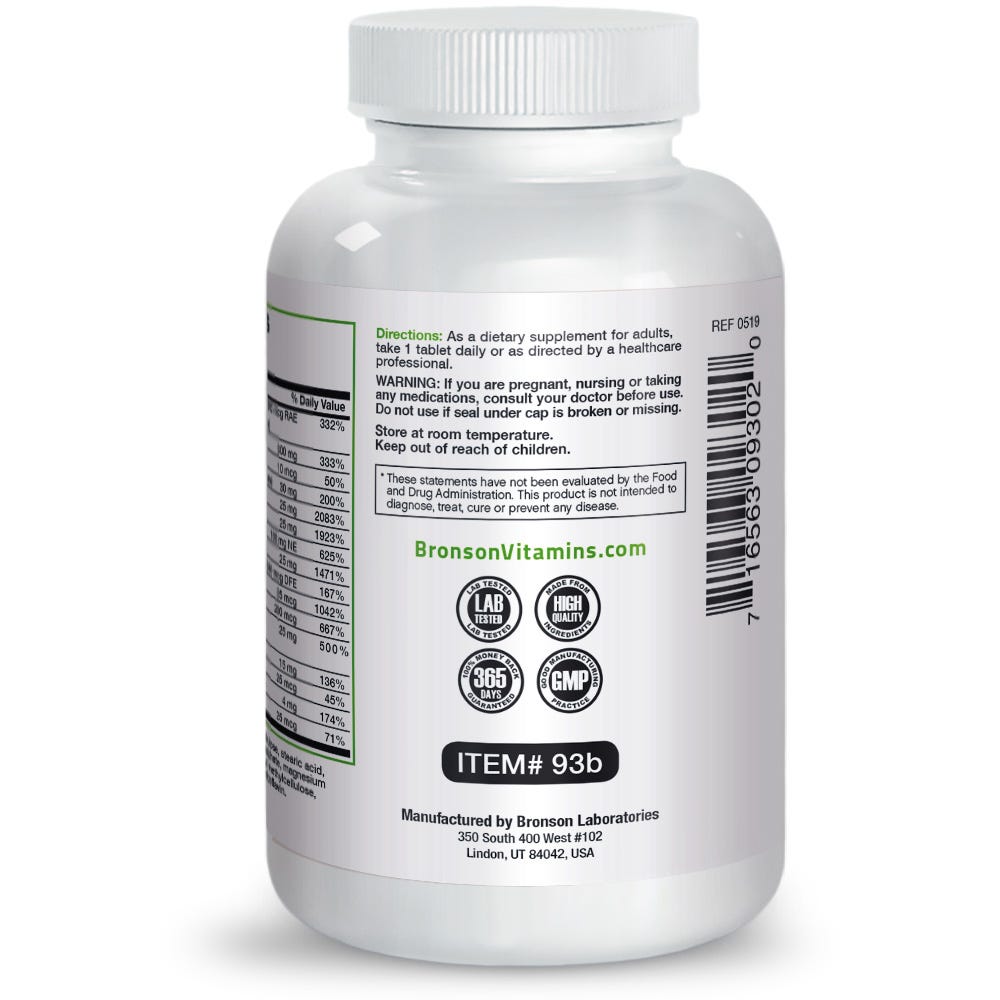 The Bronson Formula Once Daily Multivitamin - 250 Tablets