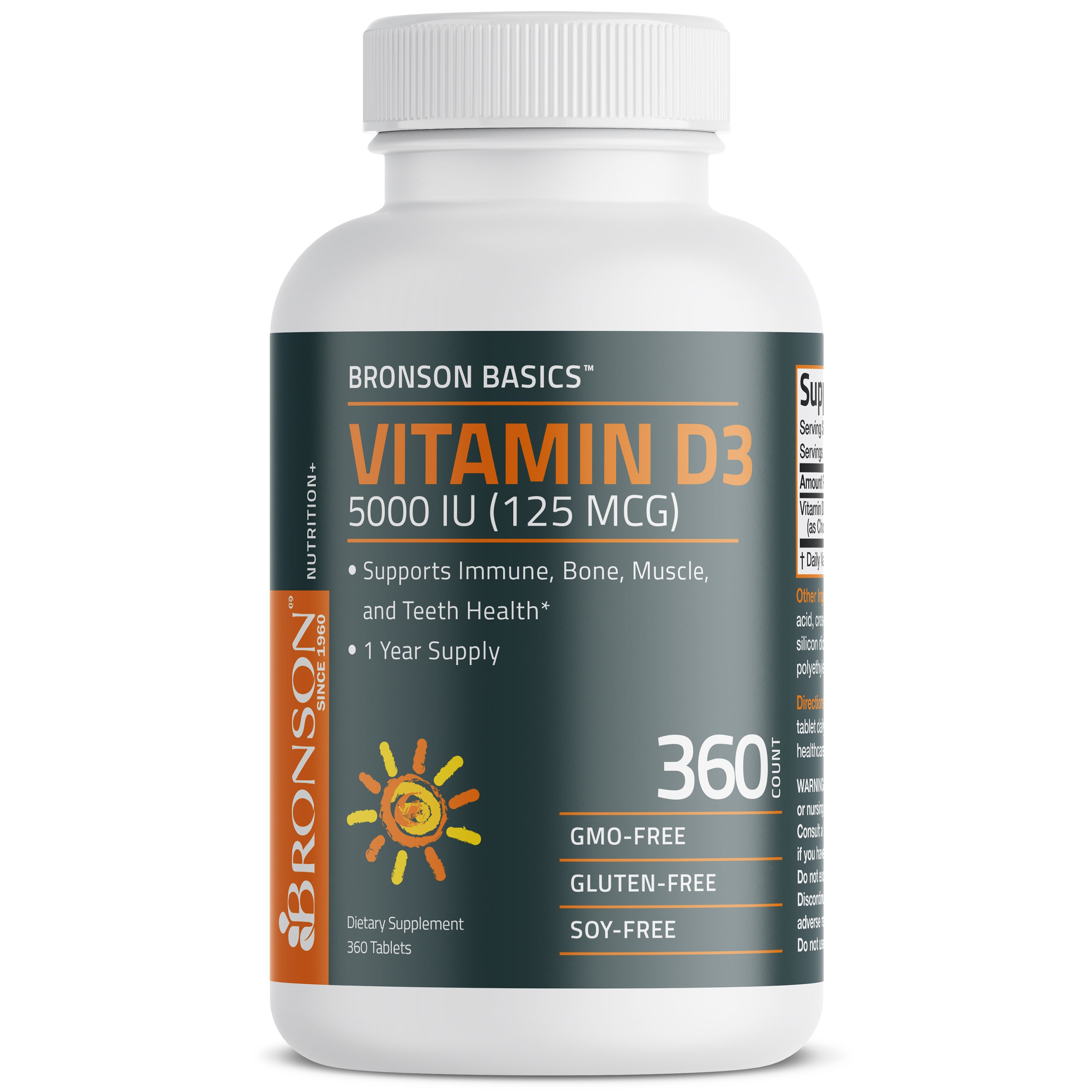 Vitamin D3 5,000 IU (125 MCG), 360 Tablets