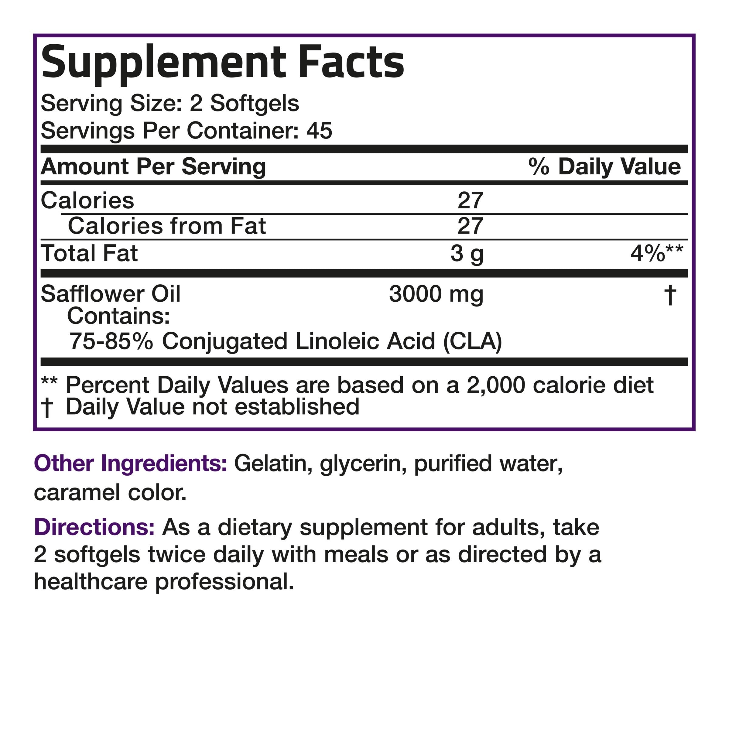 CLA 3000 Conjugated Linoleic Acid Extra High Potency - 3,000 mg view 7 of 7