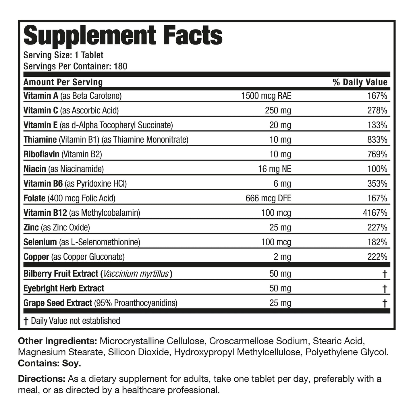 Bronson One™ Daily Vision Complete - 180 Tablets.