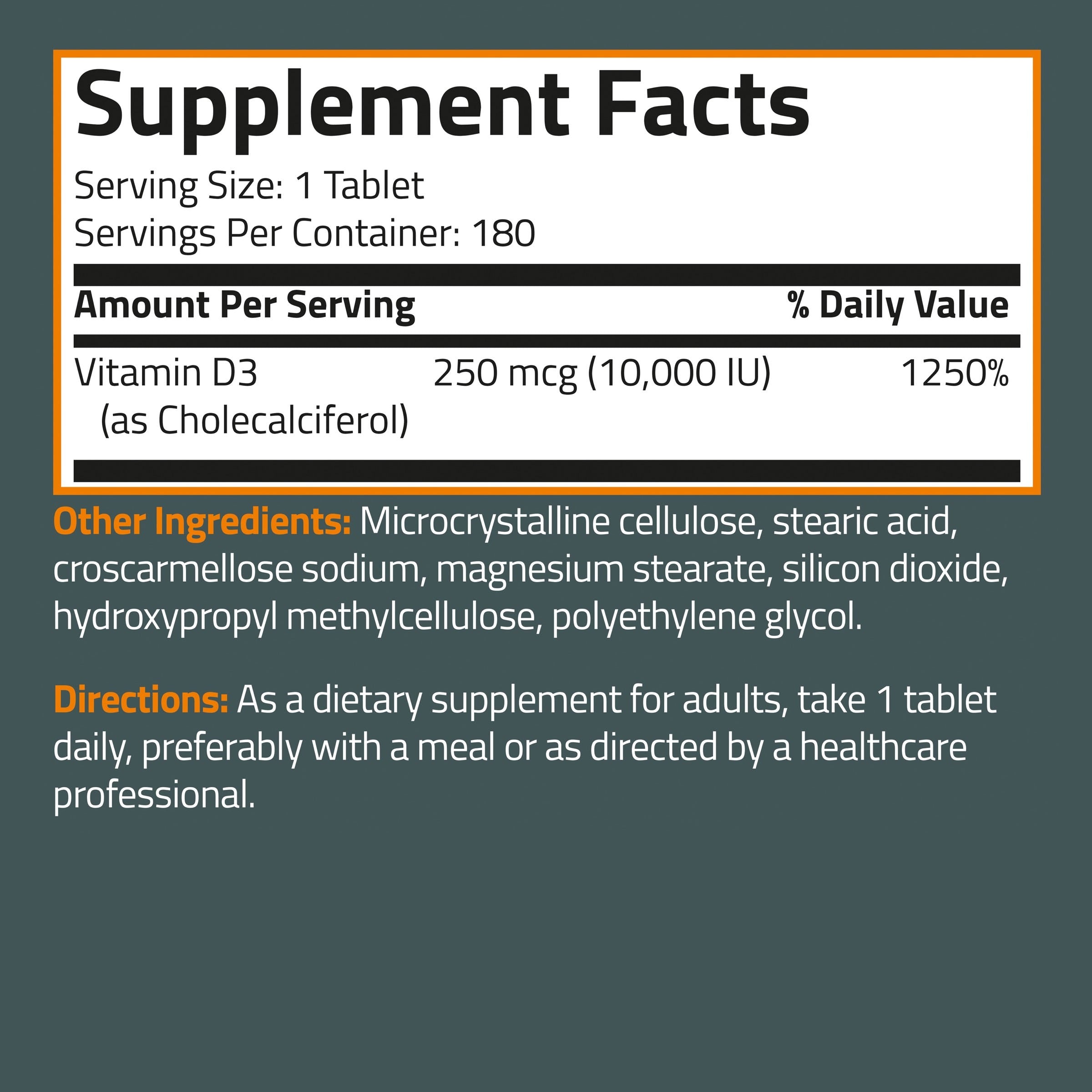 Vitamin D3 10,000 IU (250 MCG)