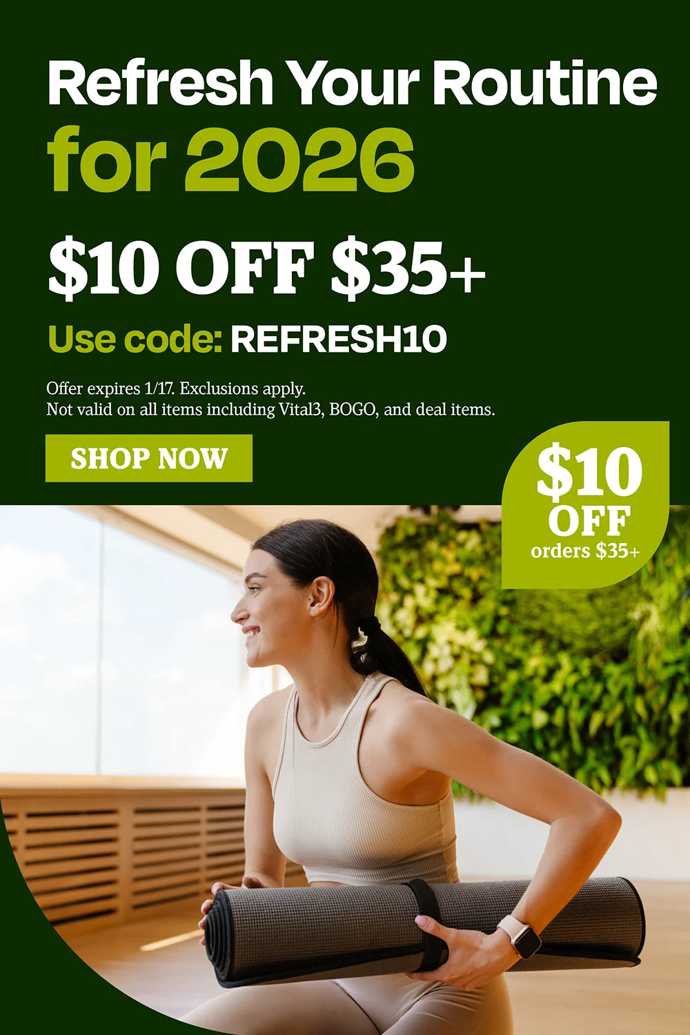 Refresh your routine for 2026 $10 OFF $35. use code REFRESH10
