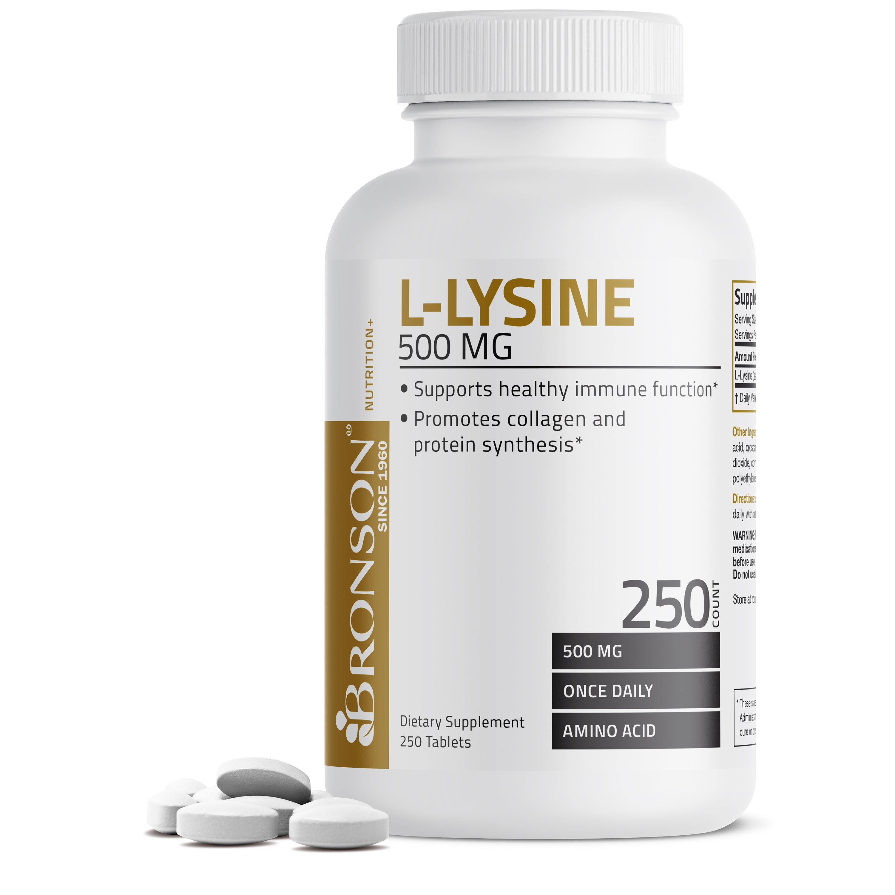 L-Lysine - 500 mg - 250 Tablets