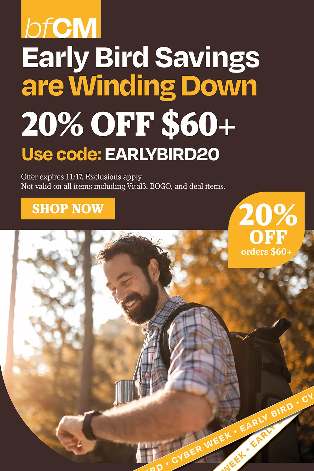 Early bird savings are winding down. 20% off $60 using code EARLYBIRD20