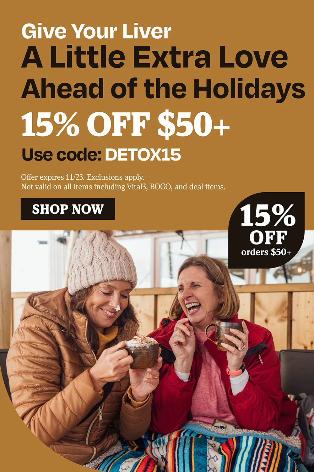 Give your liver a little extra love ahead of the holidays 15% OFF $50 use code DETOX15