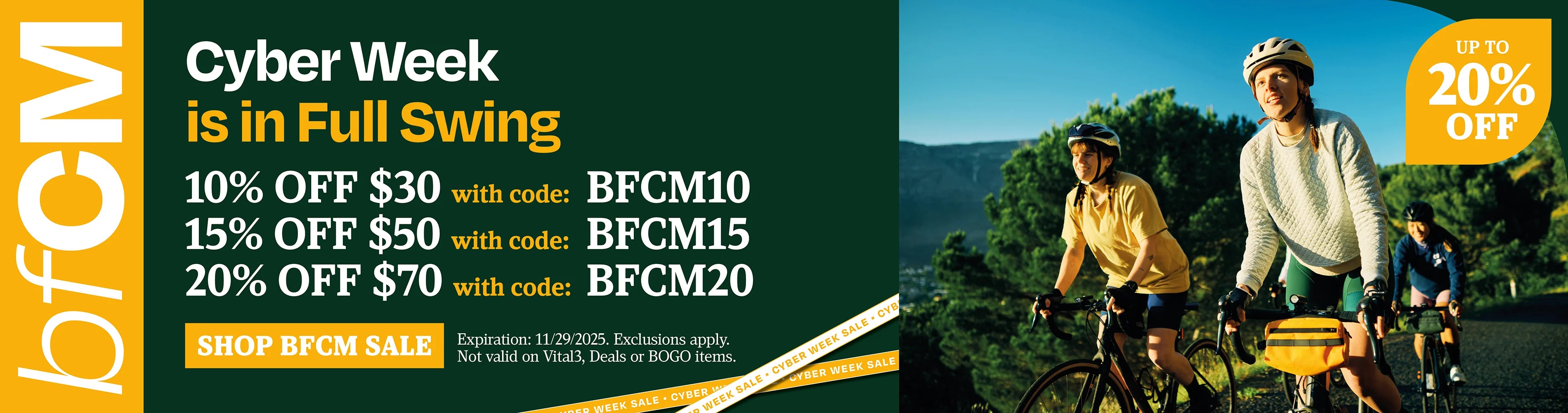 Cyber week is in full swing. 10% off $30 with BFCM10, 15% OFF $50 BFCM15, 20% off $70 with BFCM20
