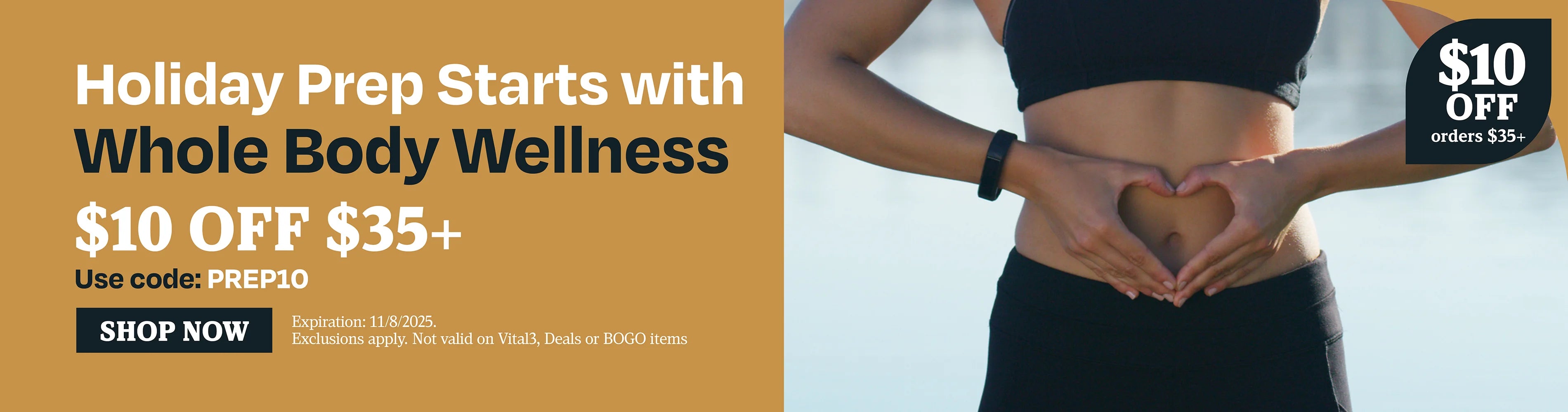 Holiday prep starts with whole Body wellness. $10 off $35 use code PREP10