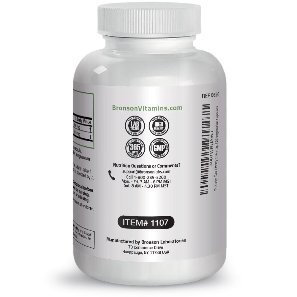 Bronson Tart Cherry Extract Plus Celery Seed 60 Vegetarian Capsules