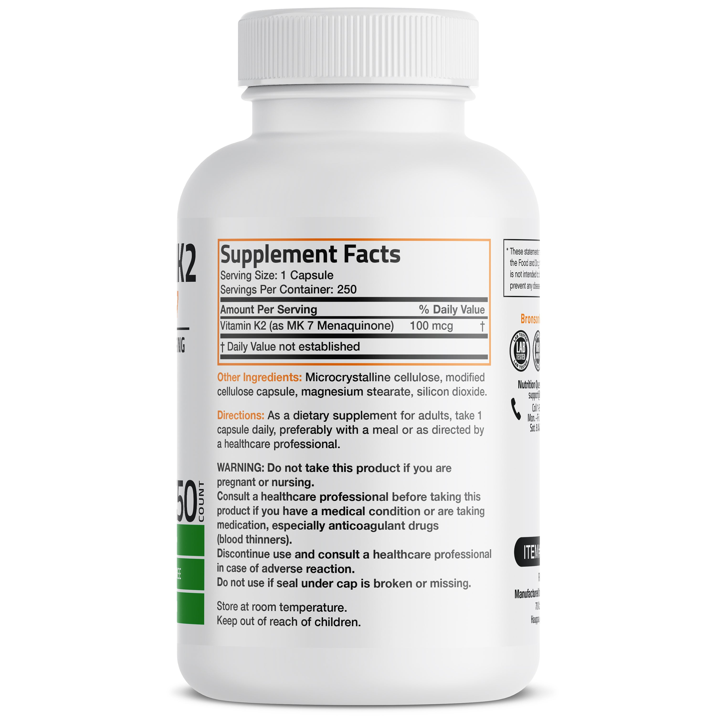 Vitamin K2 MK-7 - 100 mcg
