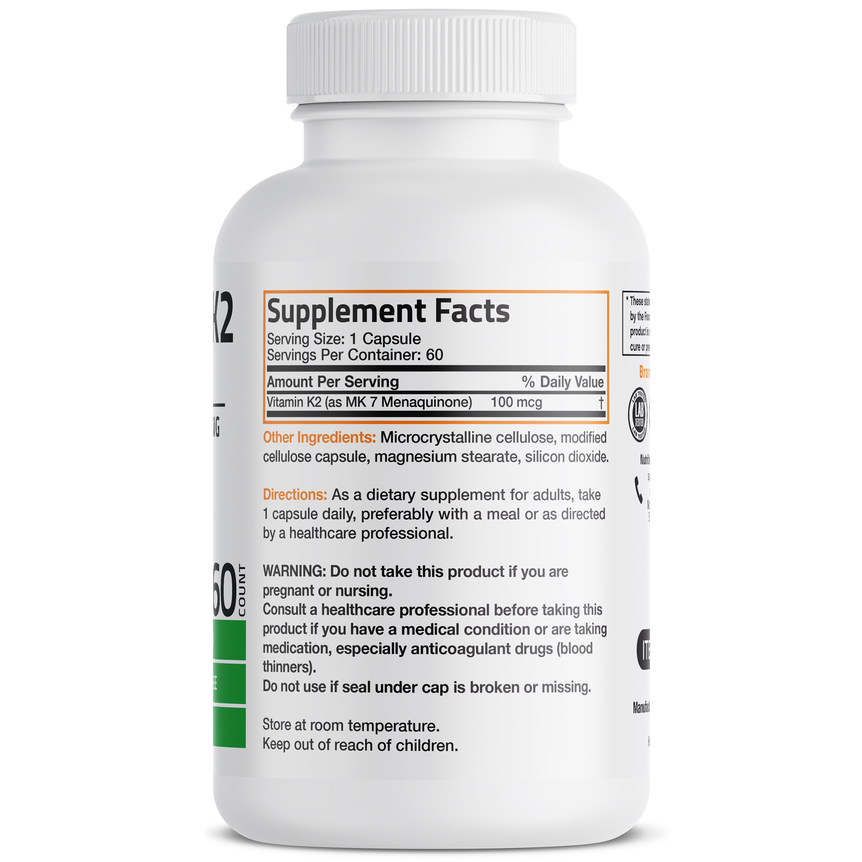 Vitamin K2 MK-7 - 100 mcg