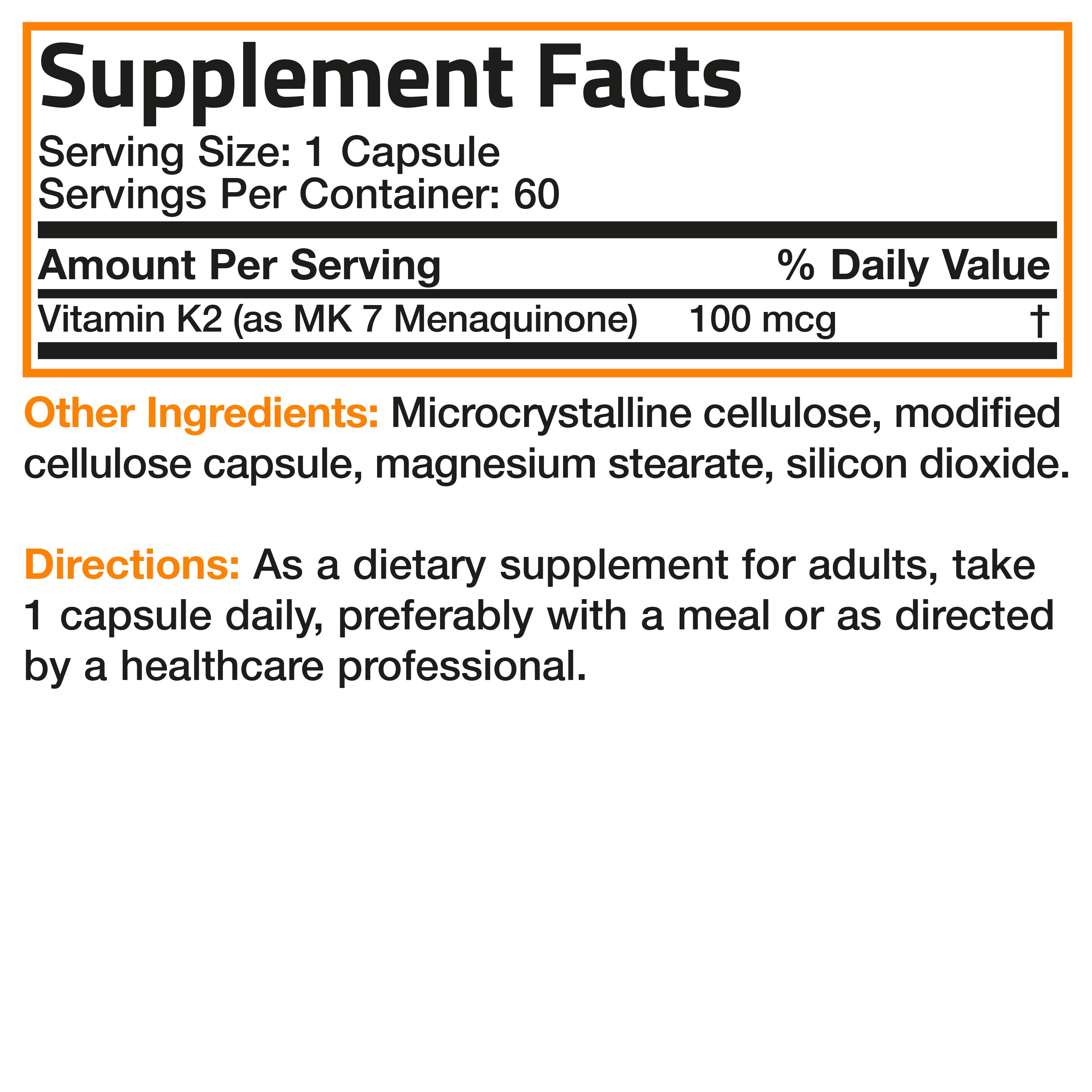 Vitamin K2 MK-7 - 100 mcg
