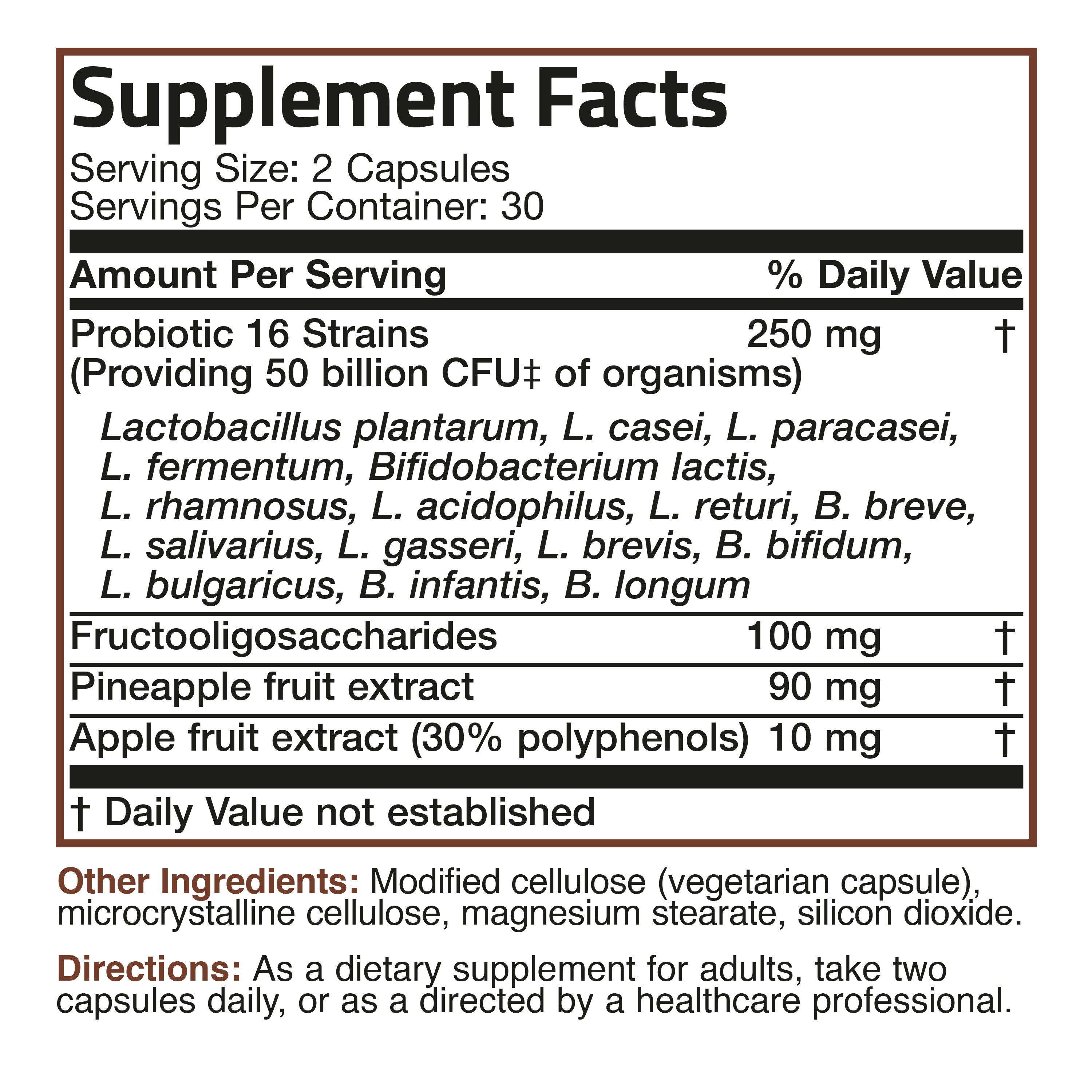 Probiotci Caps Bronson Probiotic Plus Prebiotic - 50 Billion CFU - 60 Vegetarian ...