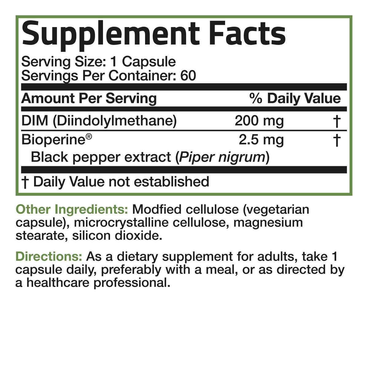 Bioperine Compound DIM with BioPerine® - 200 mg | Vitamins & Supplements | Bronson ...