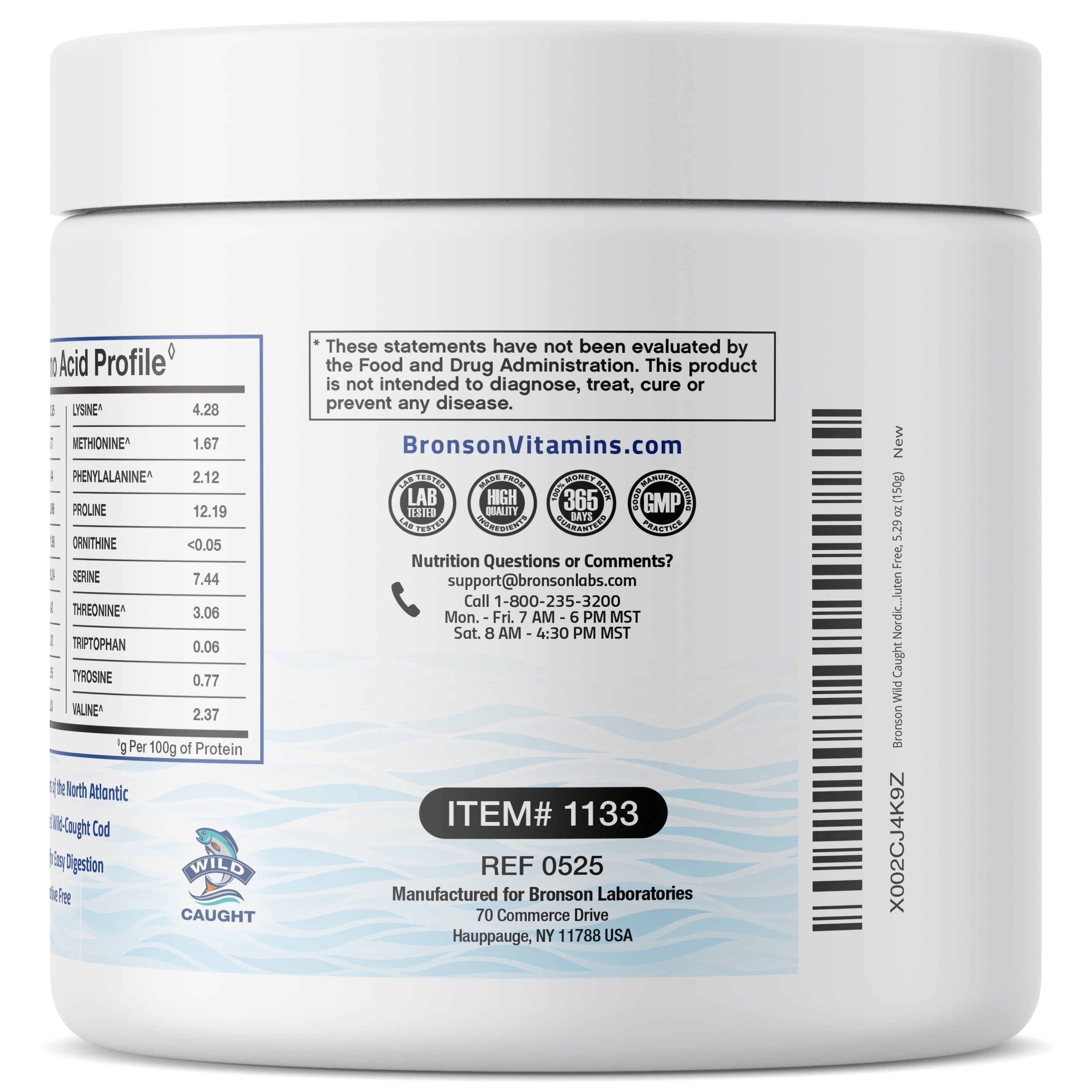Marine Collagen Peptides Nordic Norwegian Wild Caught Cod Powder - Unflavored - 150g (5.29 oz)