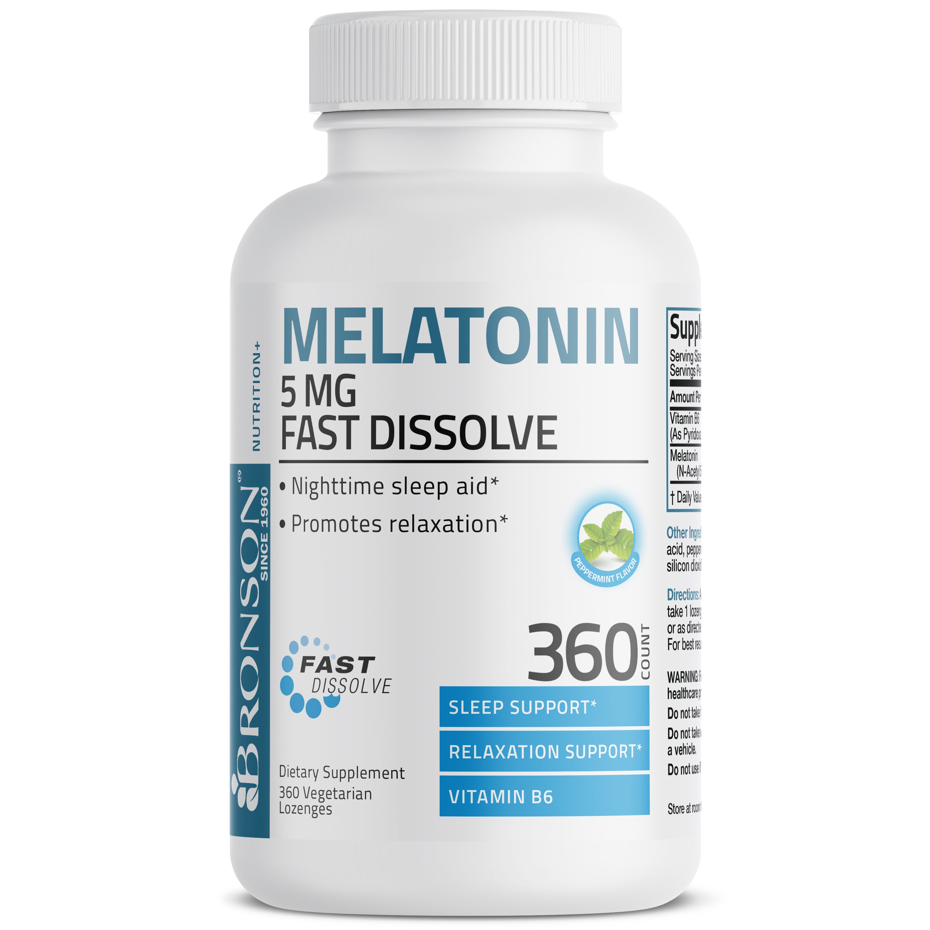 Melatonin Fast Dissolve - 5 mg - 360 Vegetarian Lozenges view 4 of 6