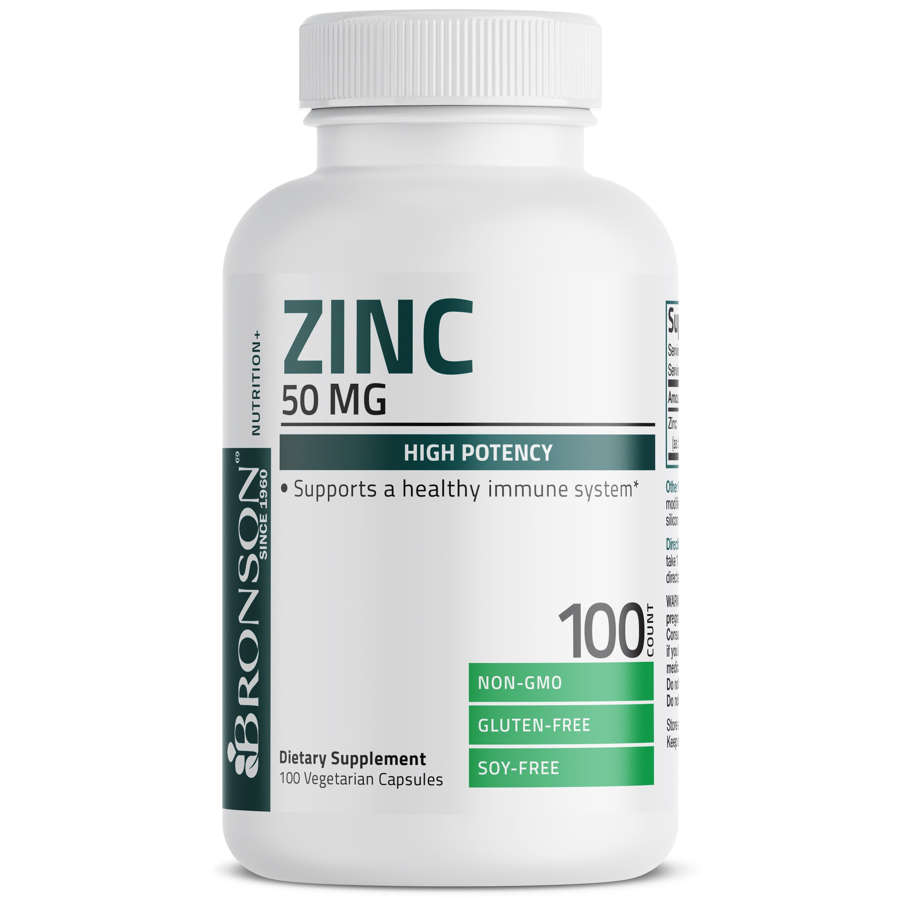 Zinc - 50 mg - 100 Vegetarian Capsules
