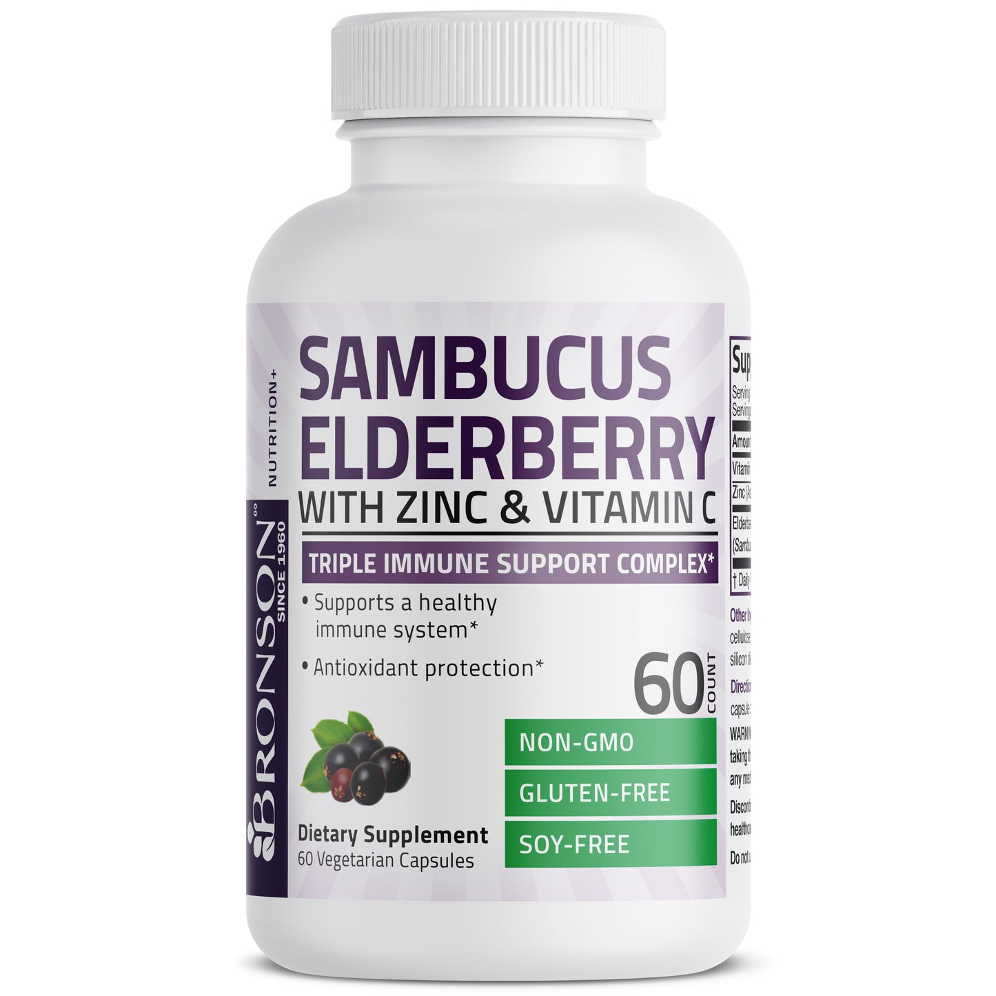 Sambucus Elderberry with Zinc & Vitamin C - 60 Vegetarian Capsules