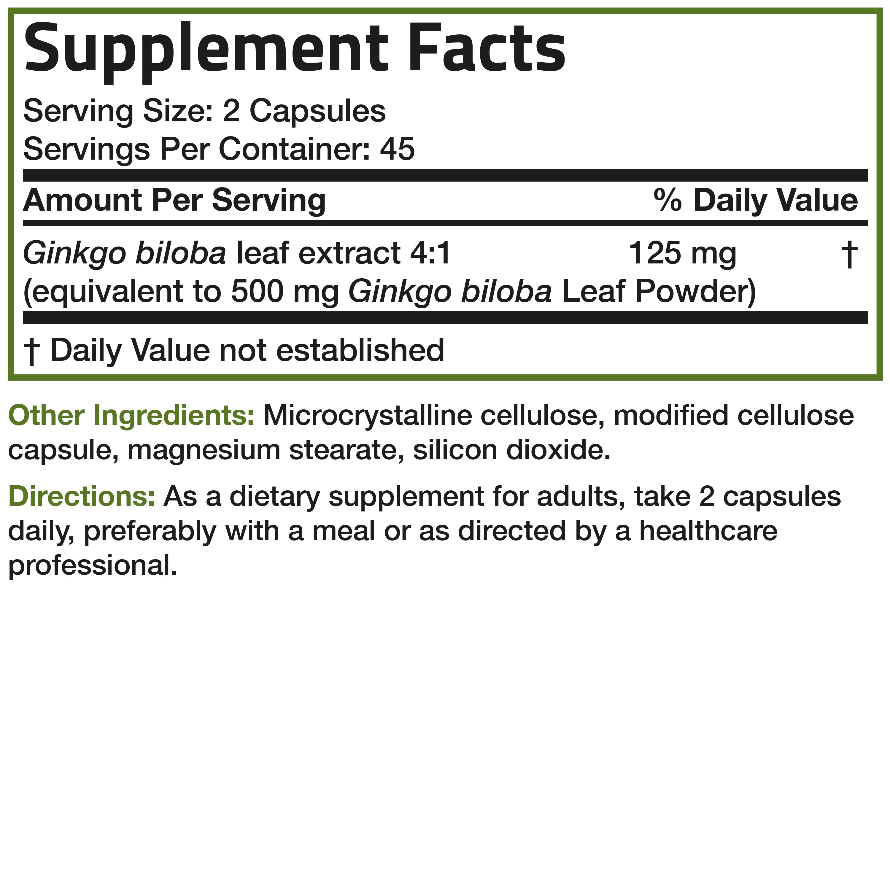 Ginkgo Biloba - 500 mg