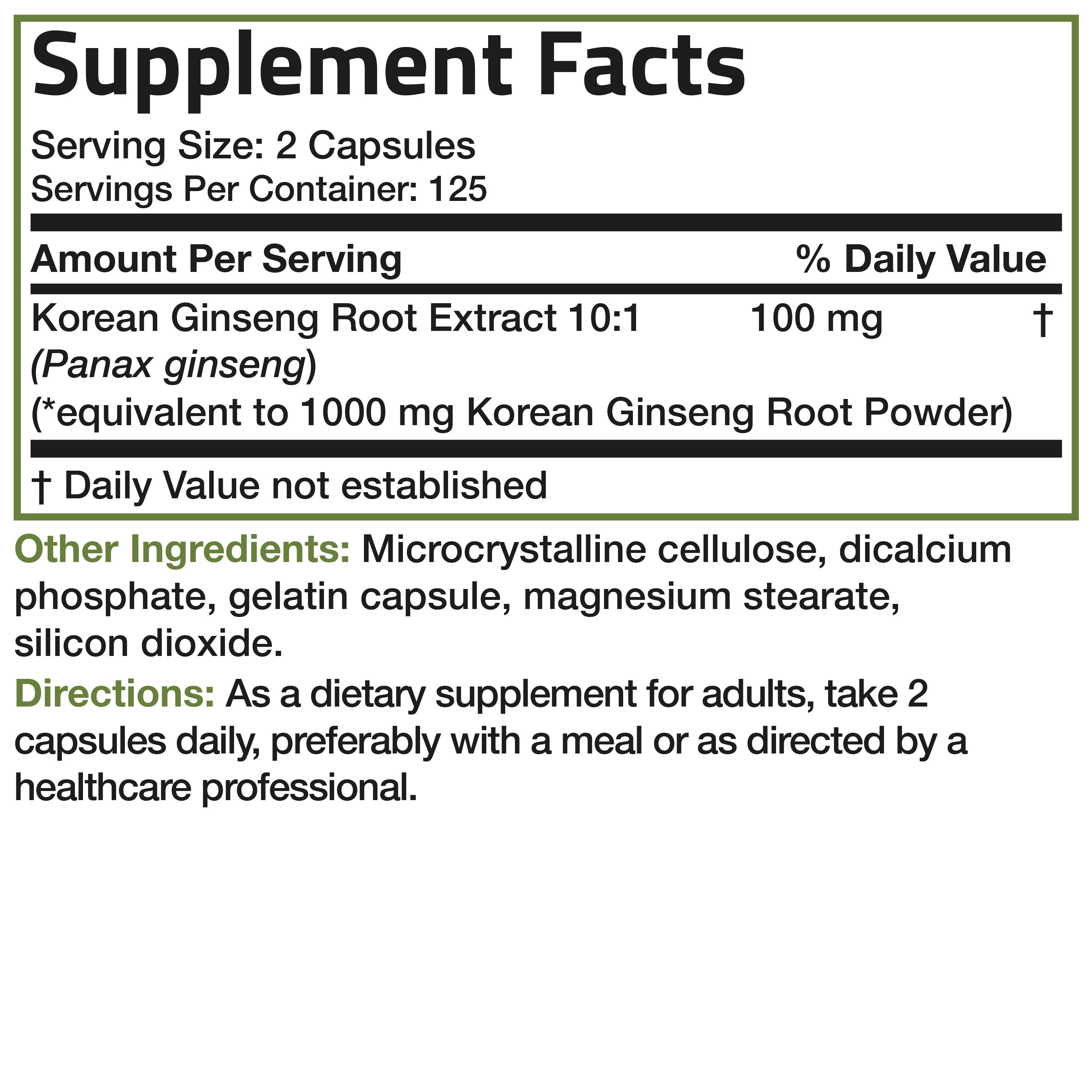 Korean Panax Ginseng - 1,000 mg view 6 of 15