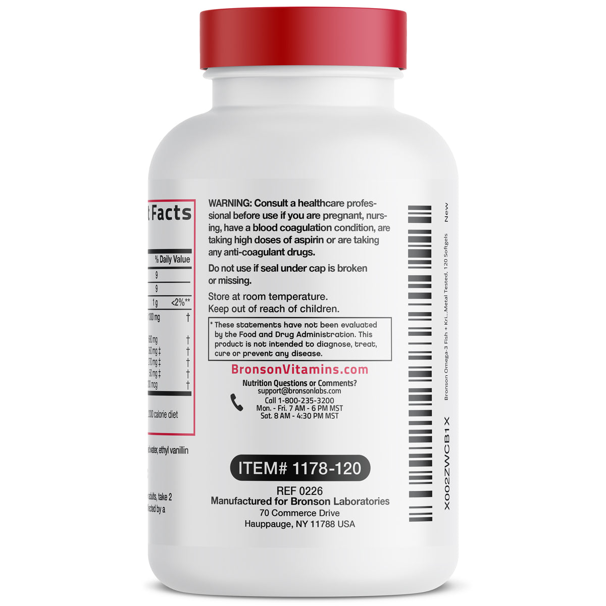 Omega-3 Fish + Krill Oil 1000 MG 120 Softgels