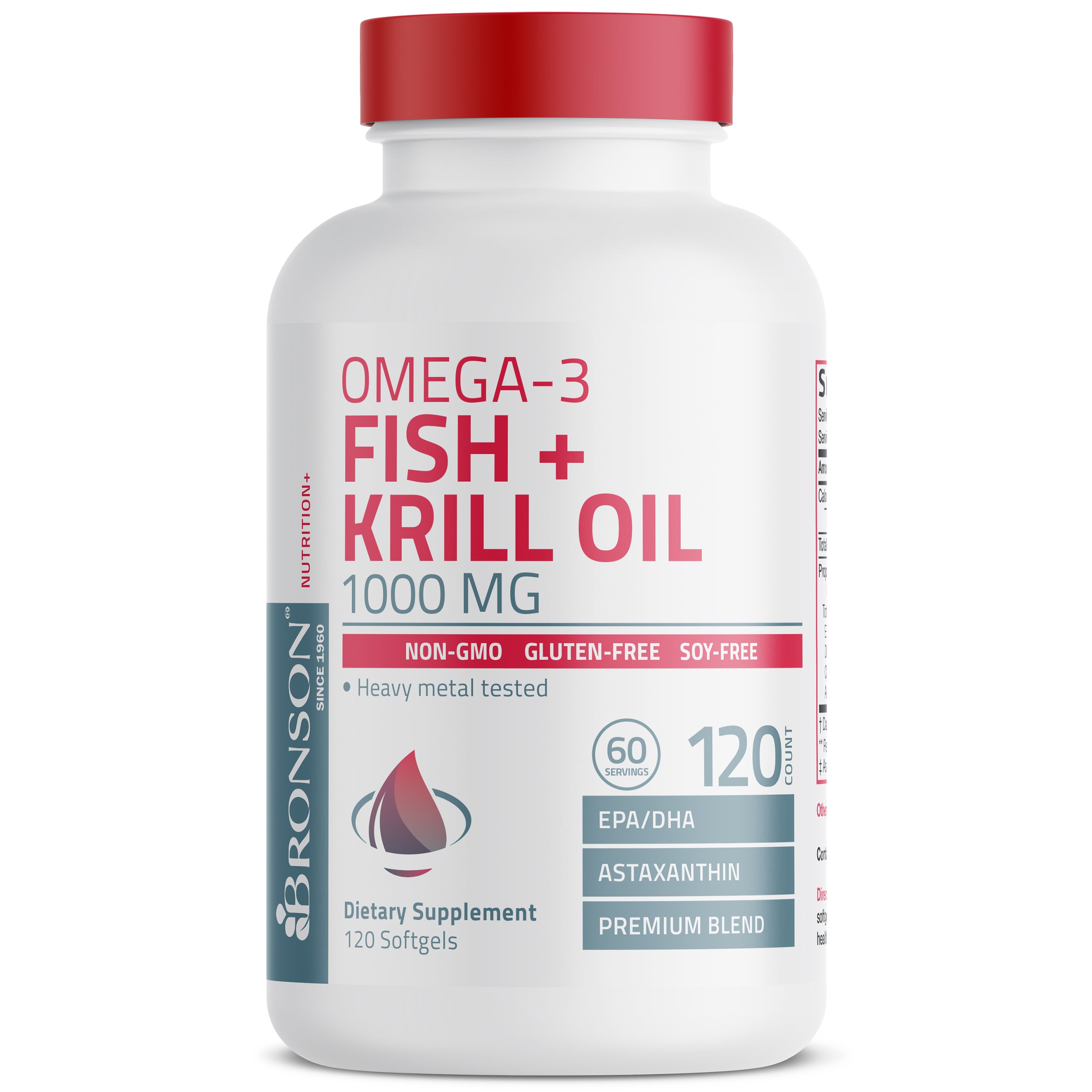 Omega-3 Fish + Krill Oil 1000 MG 120 Softgels