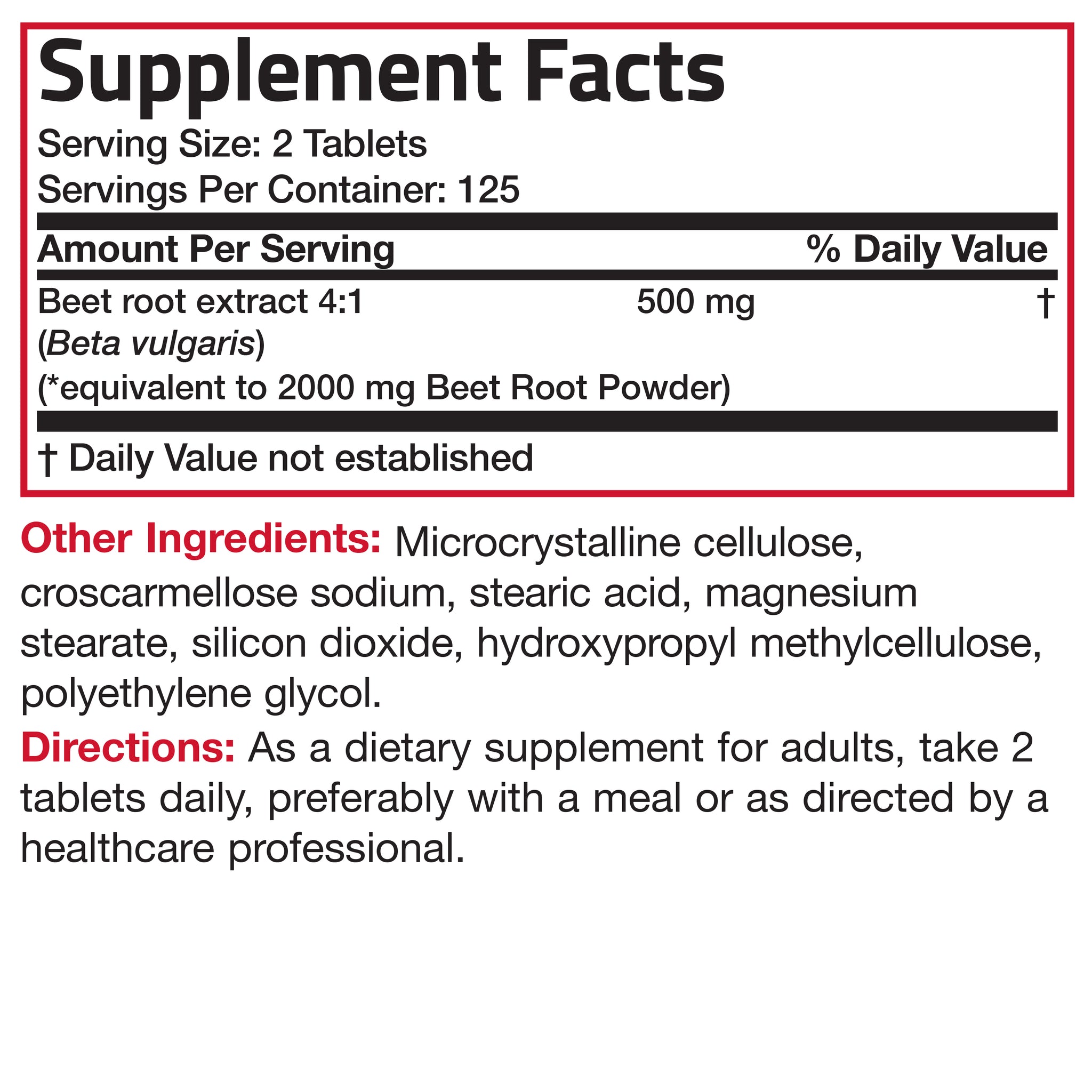 Beet Root Extra Strength - 2000 mg - 250 Vegetarian Tablets | Herbs ...