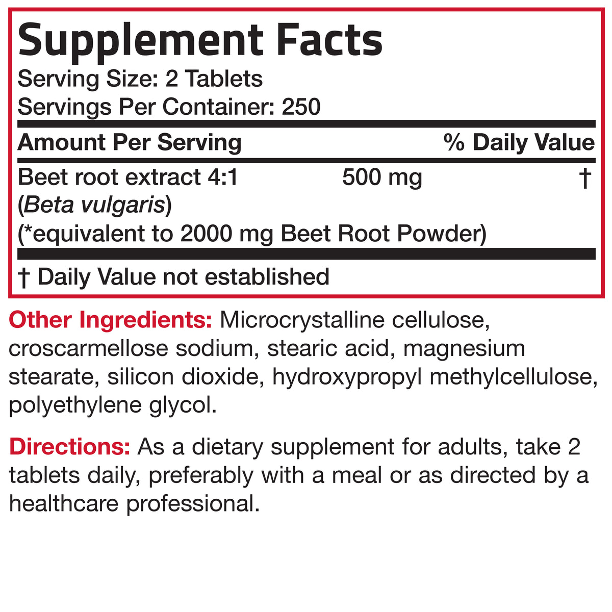 Beetroot Extraxt Beet Root Extra Strength - 2000 mg | Herbs & Herbals | Bronson Vitamins ...