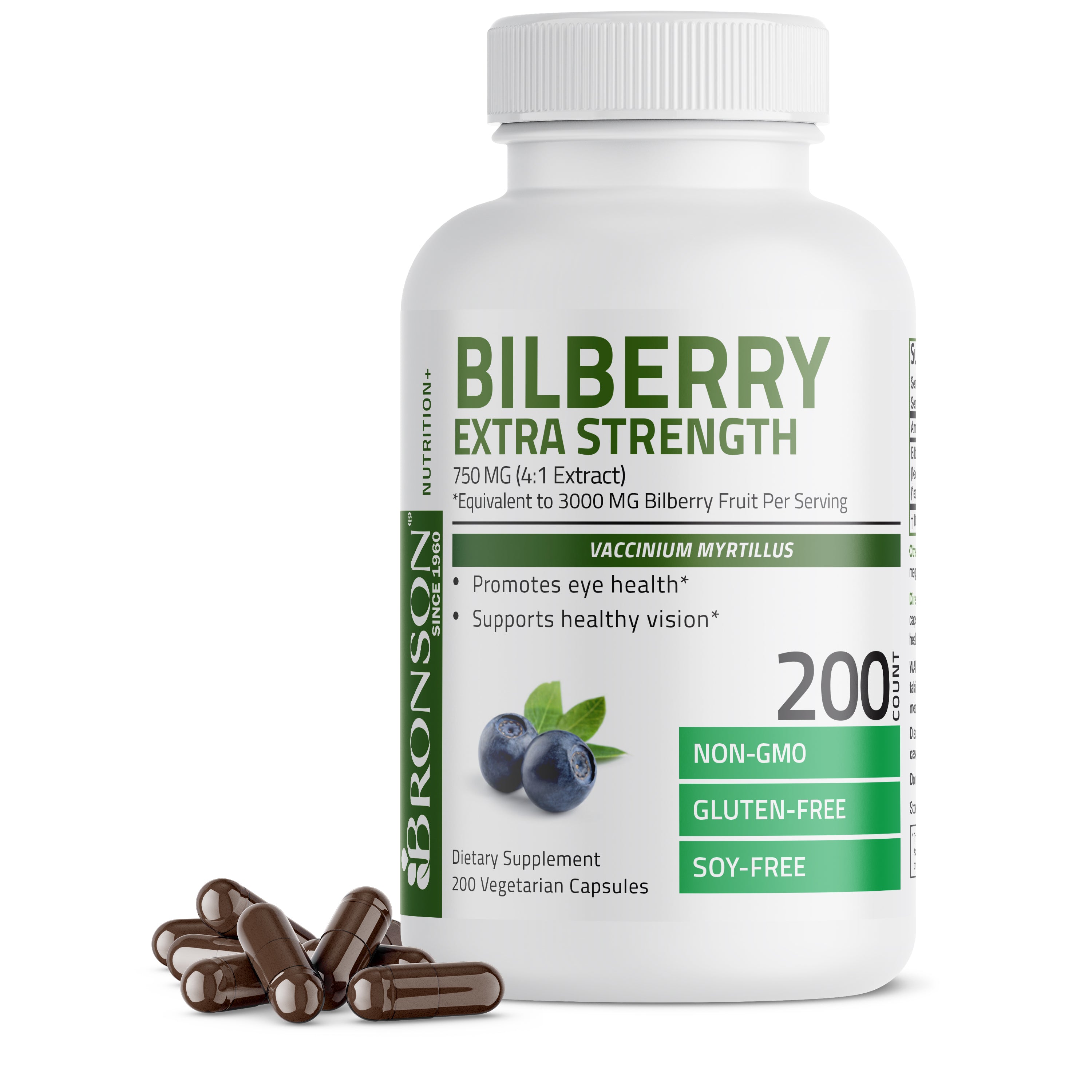 Bilberry Extra Strength 3000 mg, 200 Vegetarian Capsules