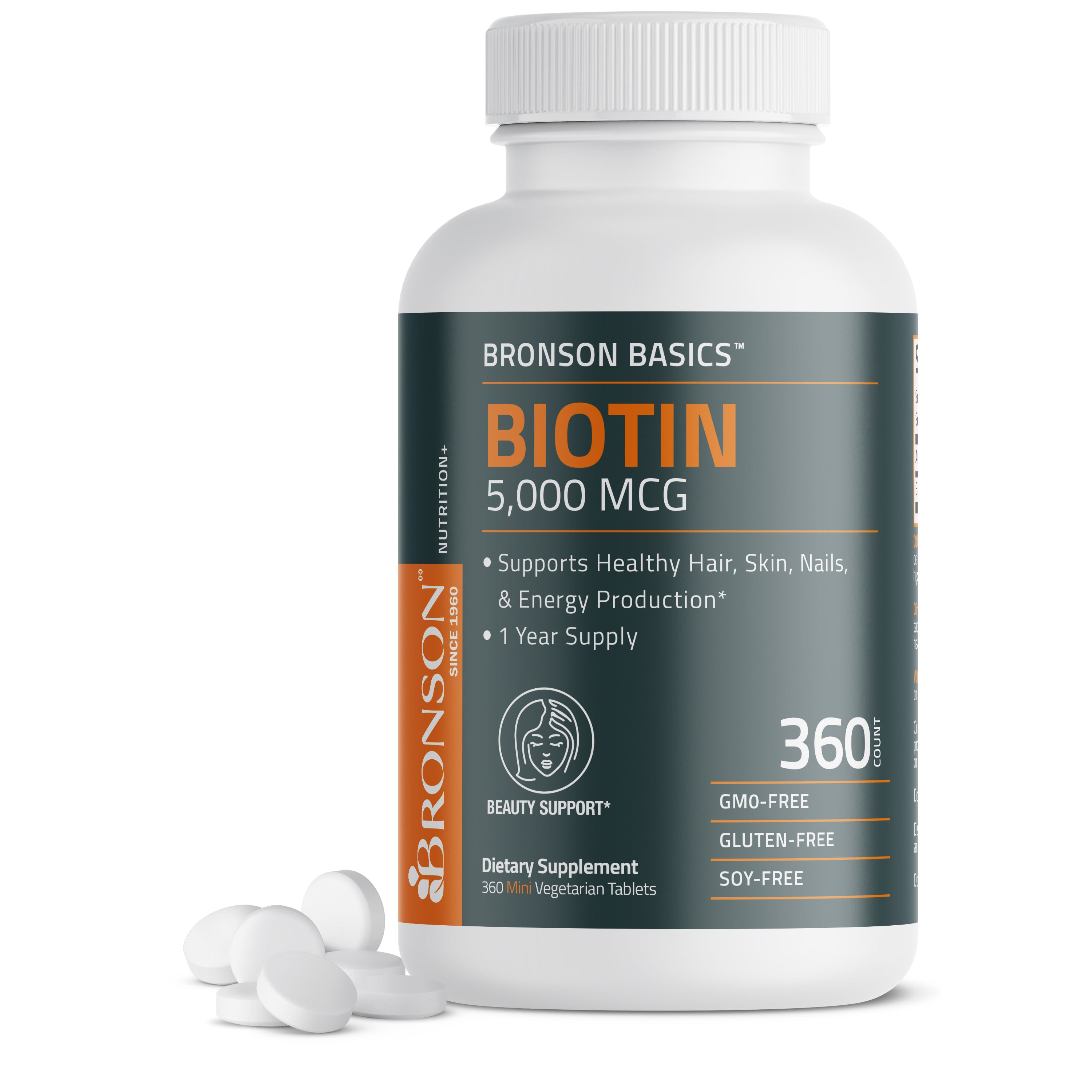 Biotin 5,000 MCG, 360 Tablets