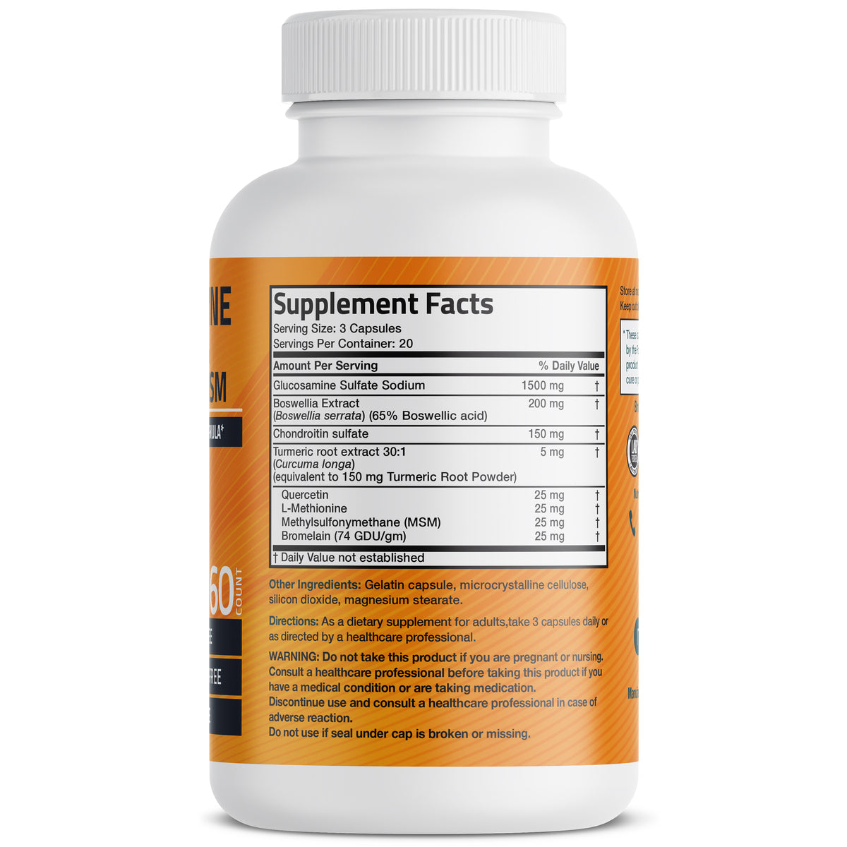 Glucosamine Chondroitin Turmeric & MSM – Bronson Vitamins | Quality ...