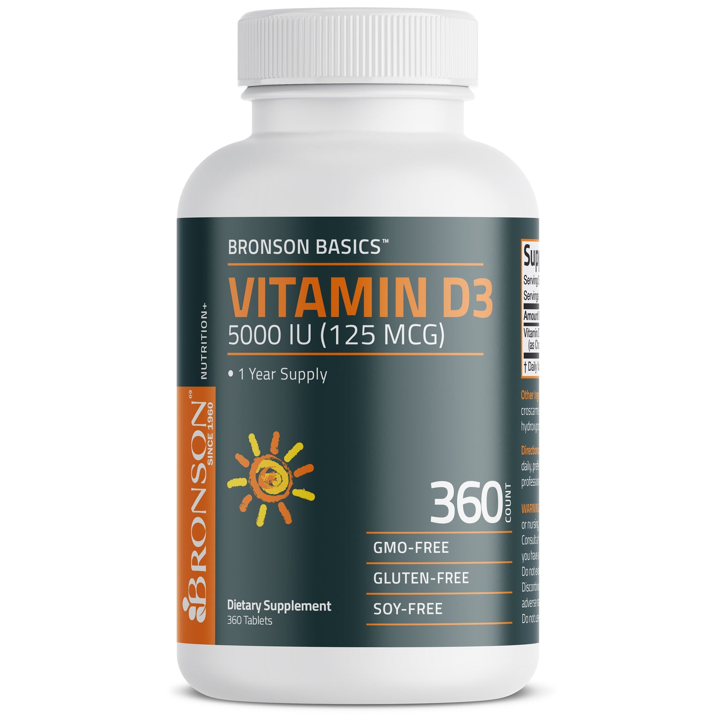 Bronson Vitamin D3 5,000 IU 360 Tablets Vitamins & Supplements