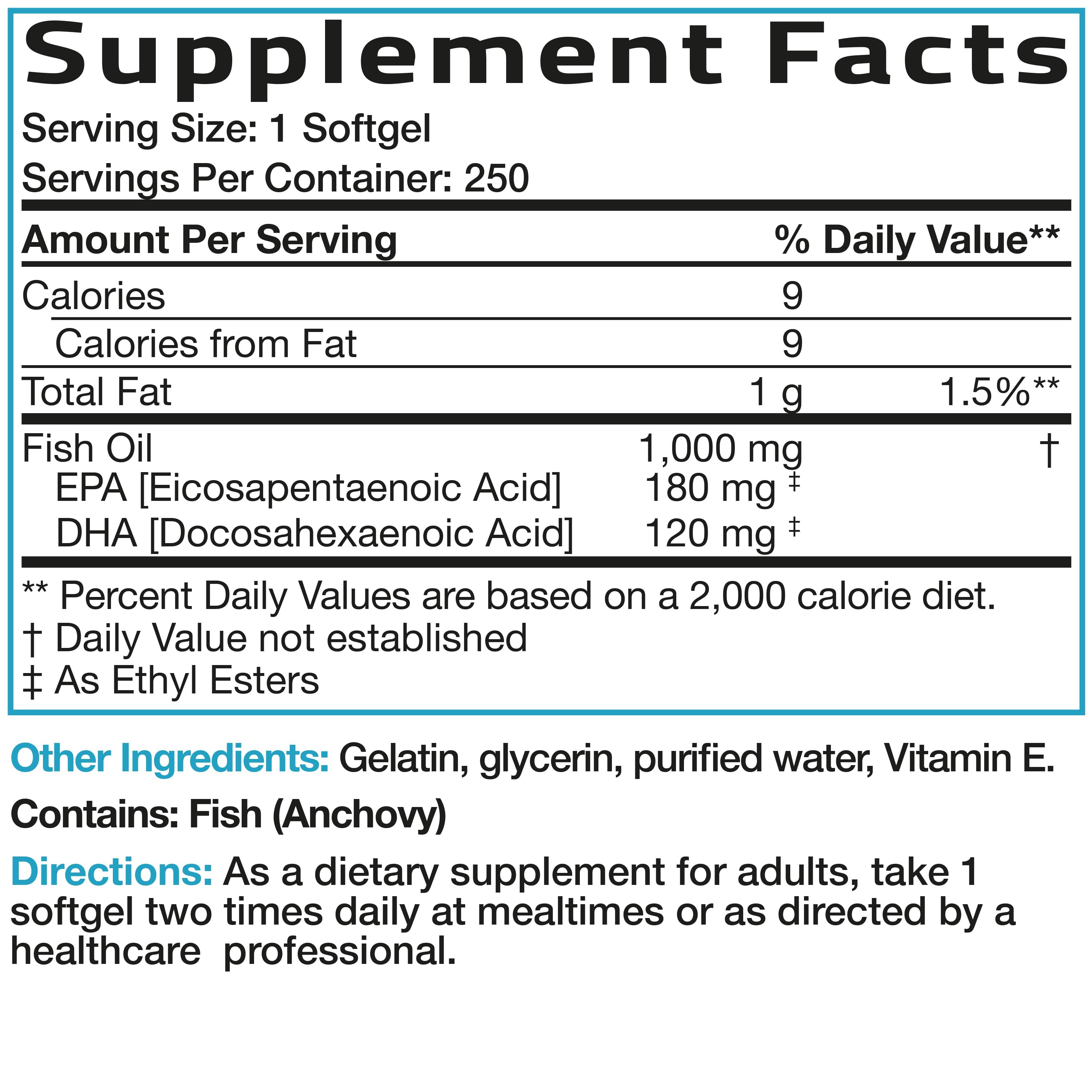 Omega-3 Fish Oil EPA DHA - 1,000 mg