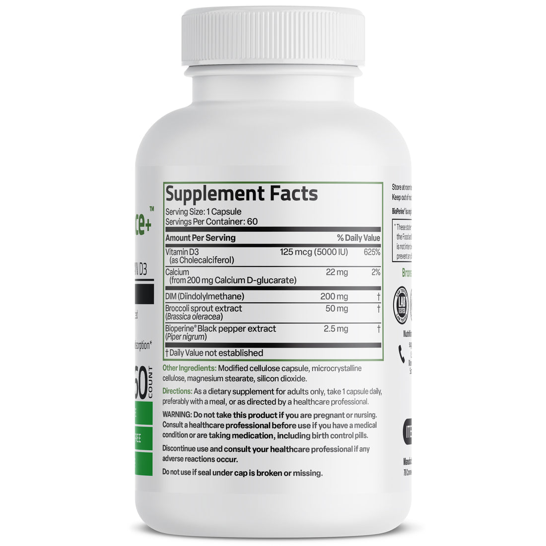 DIM Balance+ Calcium DGlucarate, Broccoli Sprouts and Vitamin D3 200